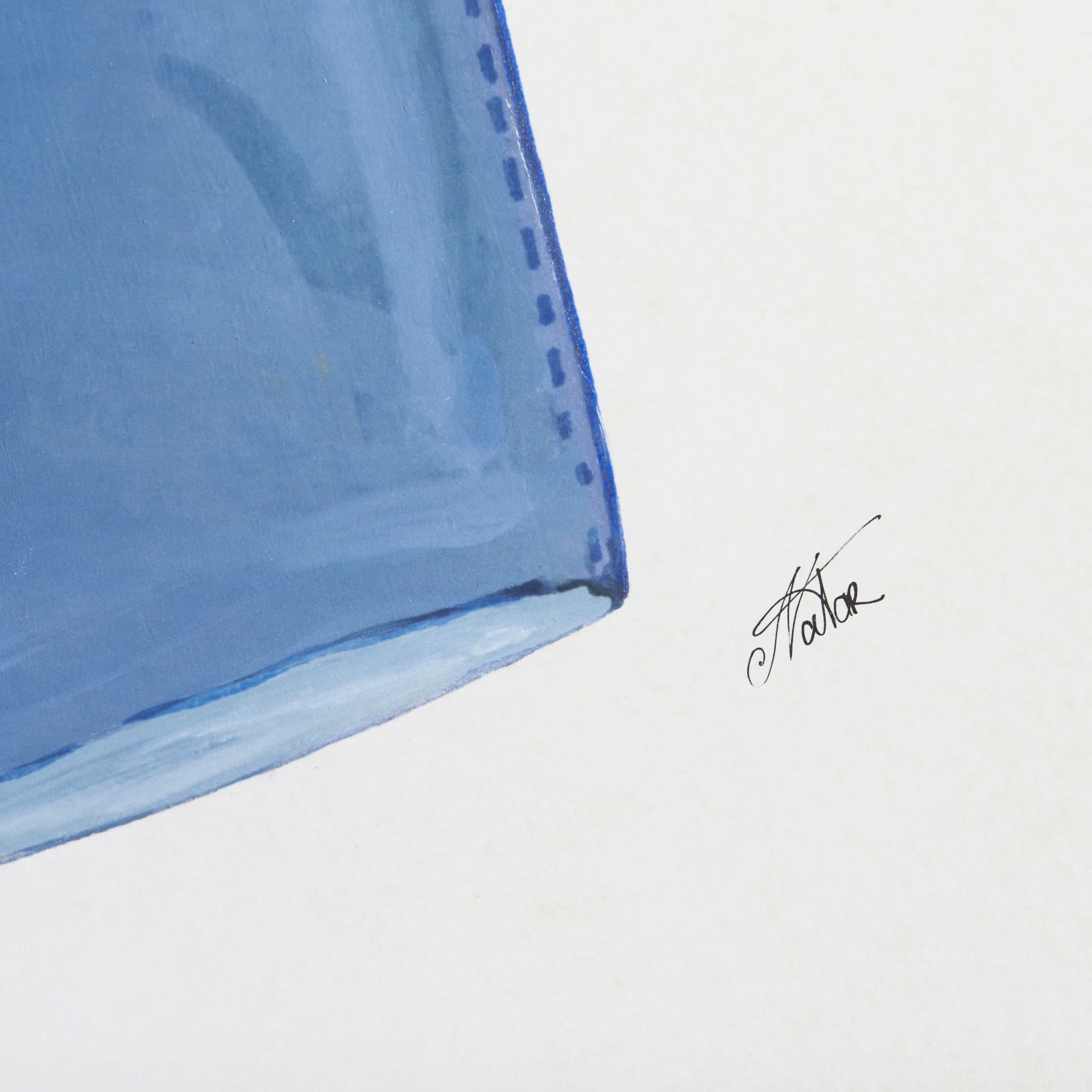 Swimsuit Blue by Mercana Studio a Hand Embellished Textured Framed Art Print Matted under Glass — product photograph