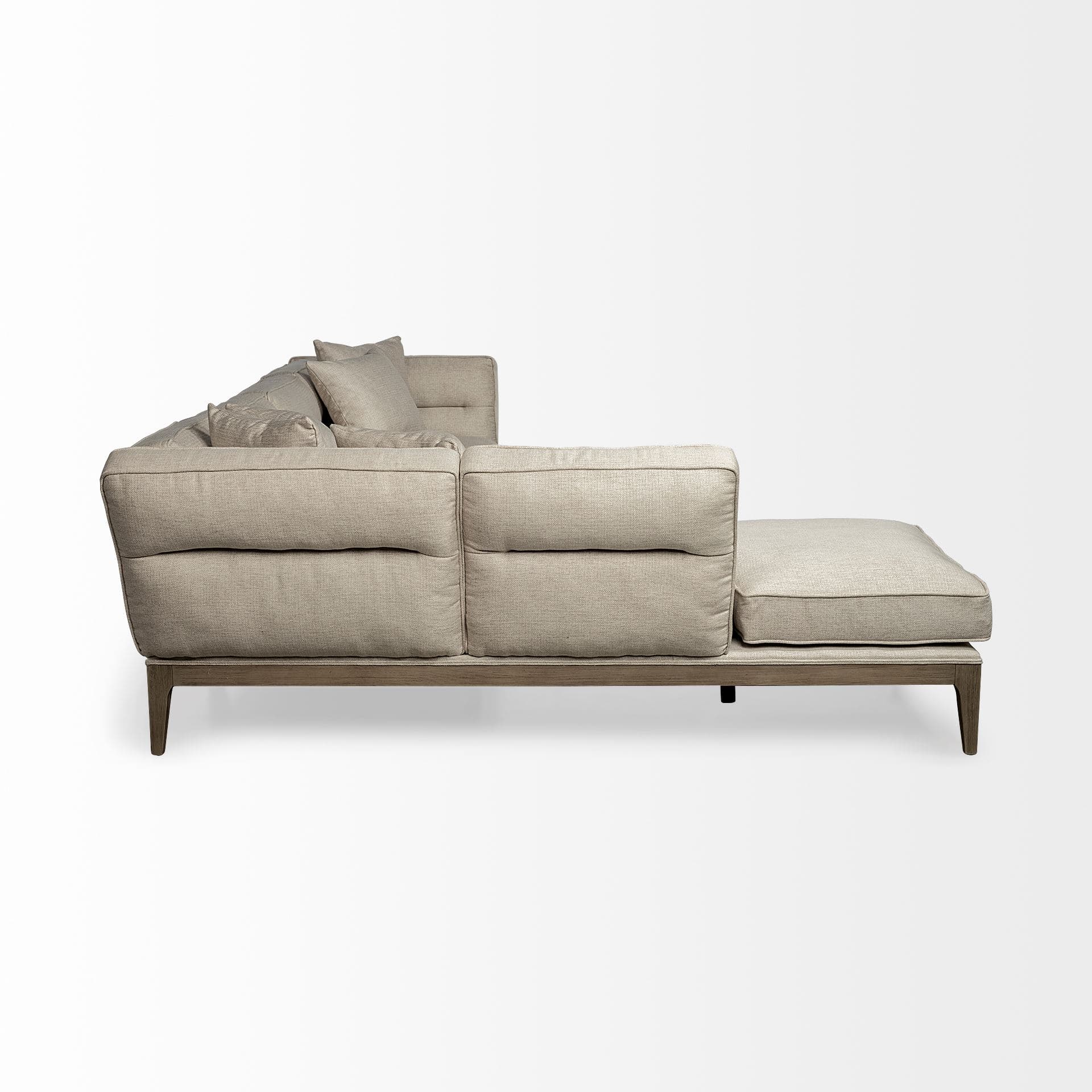 Denali IV 121" Beige Upholstered Wooden Frame Left Four Seater Sectional — product photograph