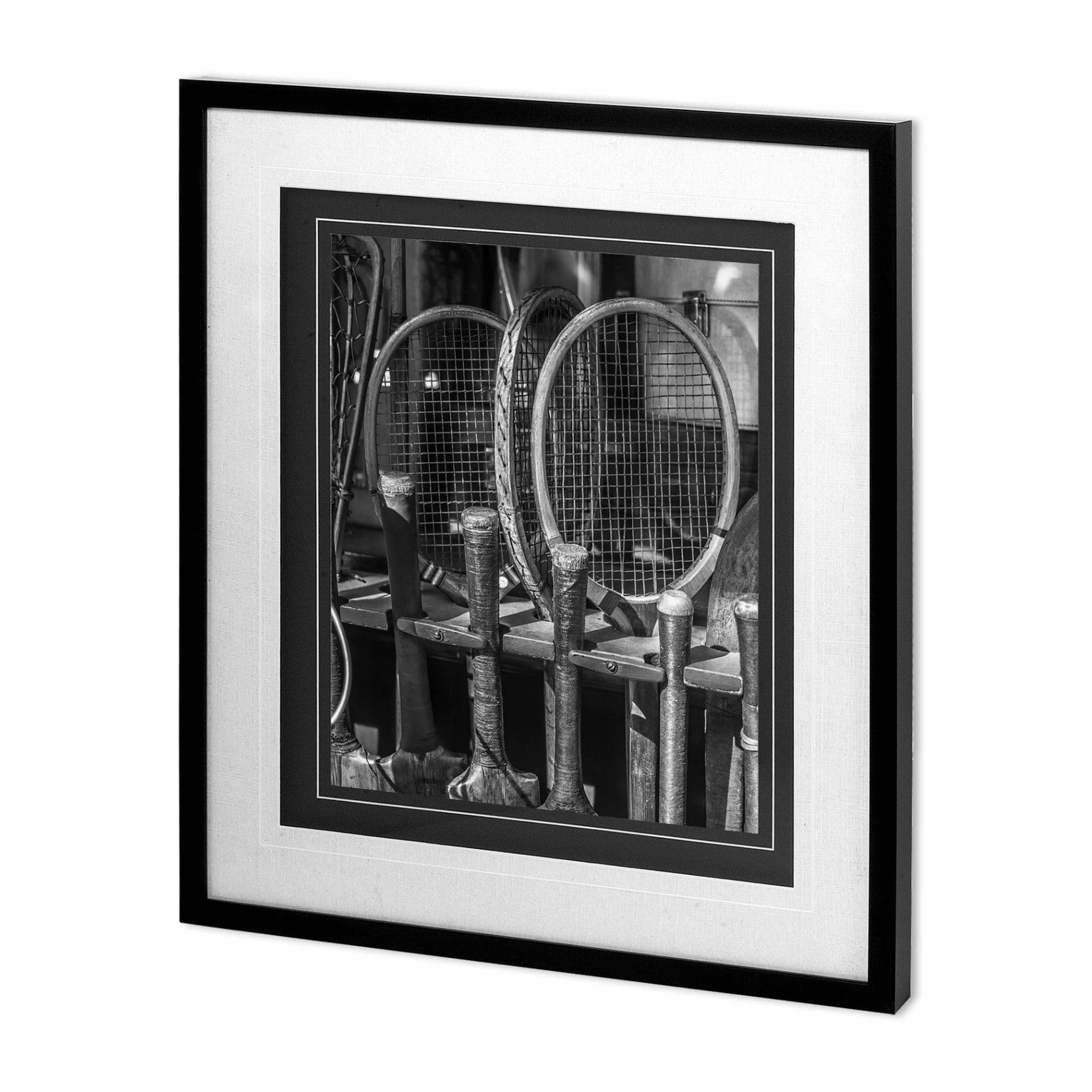 Vintage Sport - Tennis by Frank Assaf Hand Embellished Textured Framed Art Photo Matted under Glass — product photograph