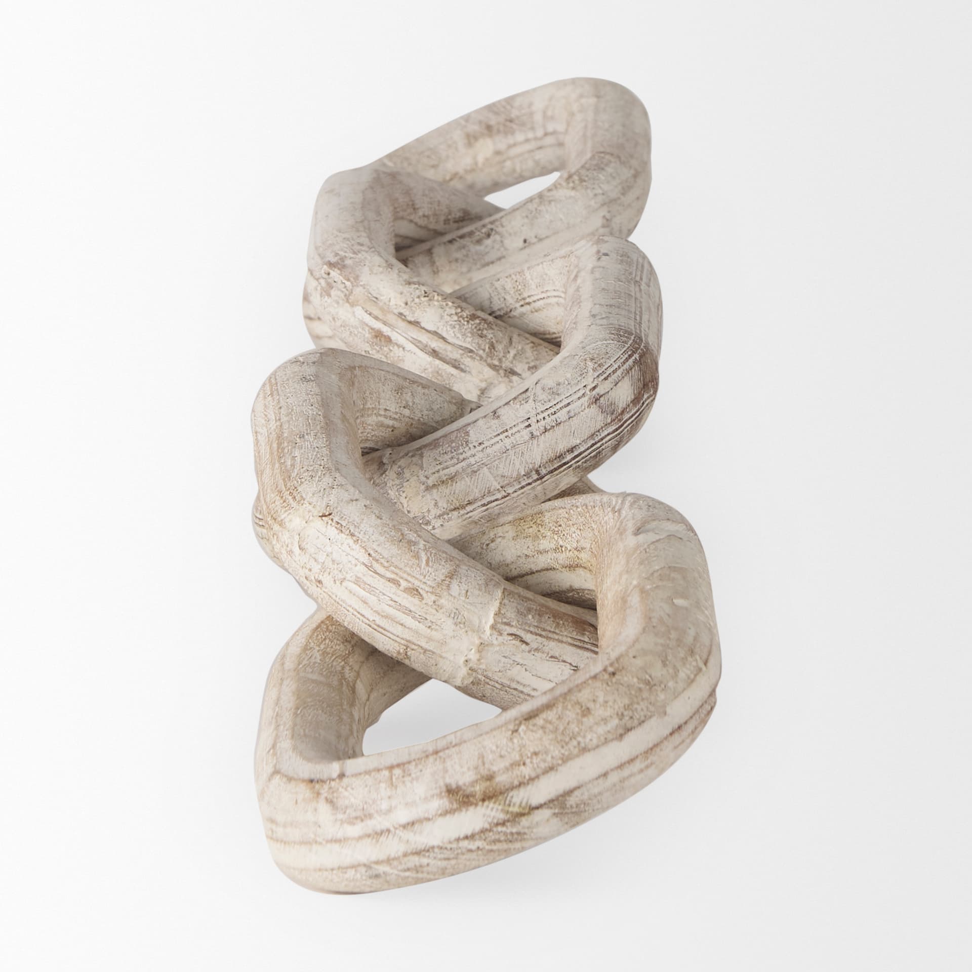 Alix 29.0L x 5.0W x 5.0H Beige Wooden Link Chain Decorative Object — product photograph
