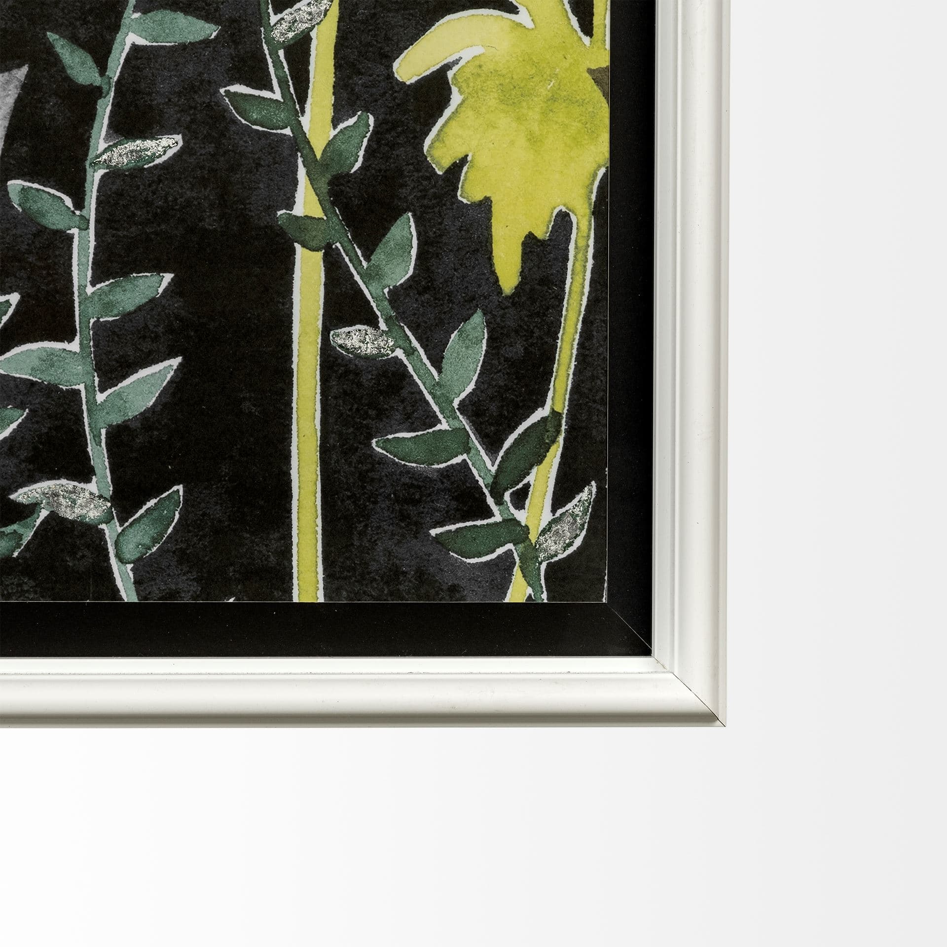 Night Foliage I by Grace Popp a Hand Embellished Textured Framed Art Print Matted under Glass — product photograph