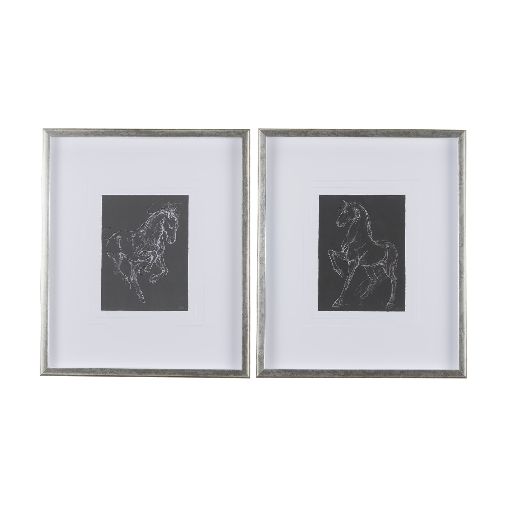Horse III by Mercana Studio a Hand Embellished Textured Framed Art Print Matted under Glass — product photograph