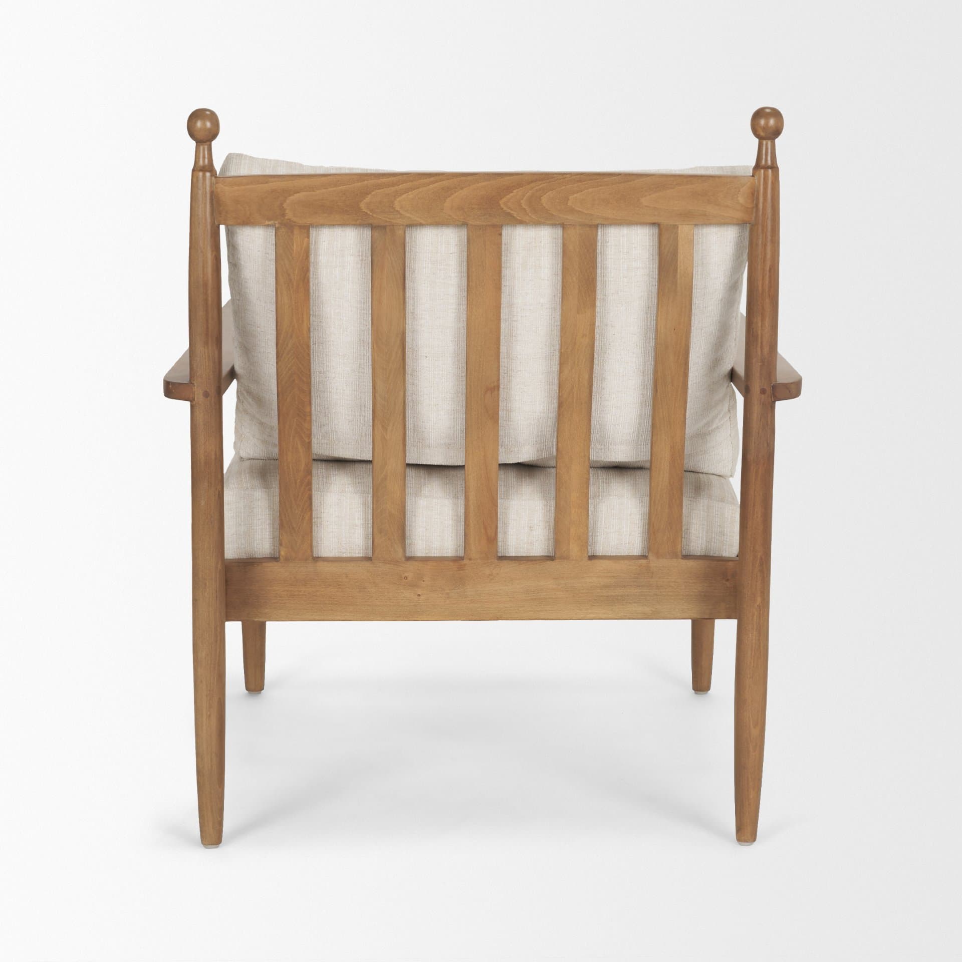 Danni Beige Fabric Beech Wood Framed Accent Lounge Chair — product photograph
