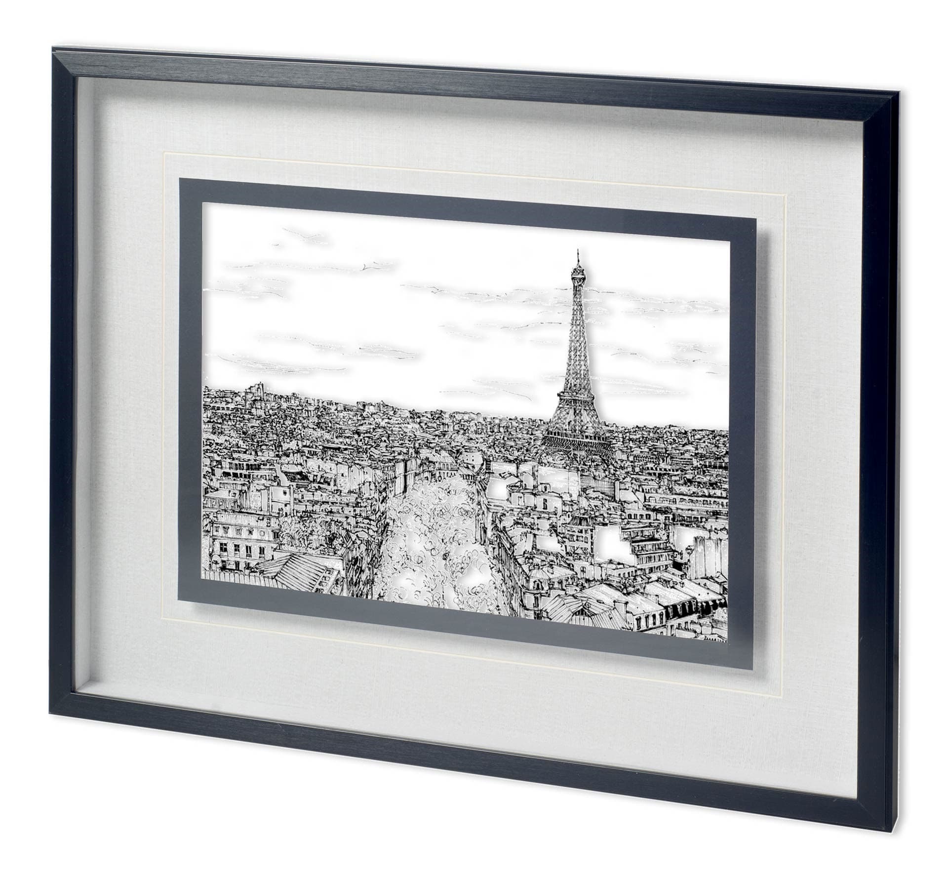 Tour of Europe I by Melissa Wang a Hand Embellished Textured Framed Art Print Matted under Glass — product photograph