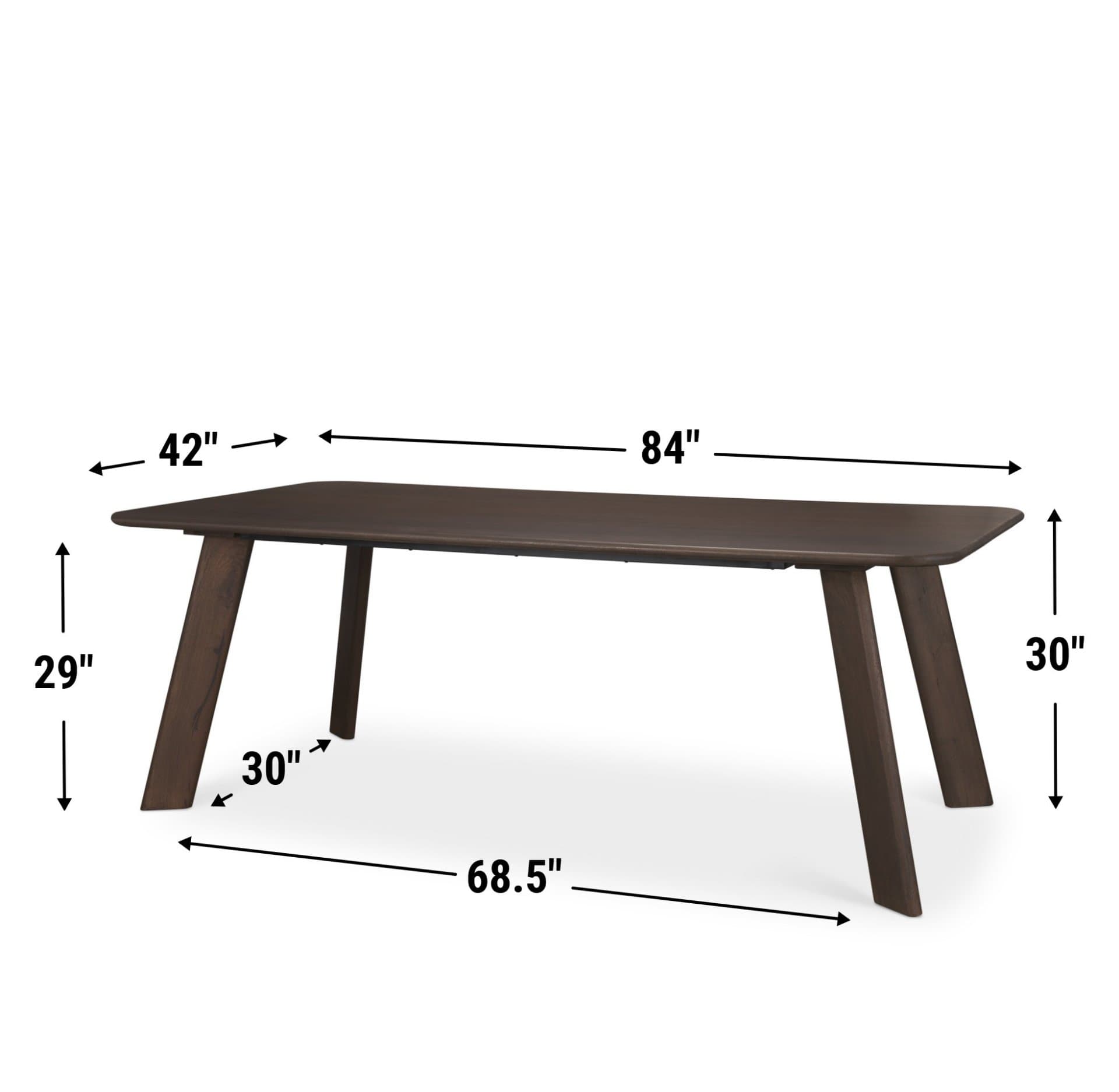 Welborn 84"L x 42"W Rectangular Dining Table | Modern | Dark Brown Wood | Seats 8 — product photograph