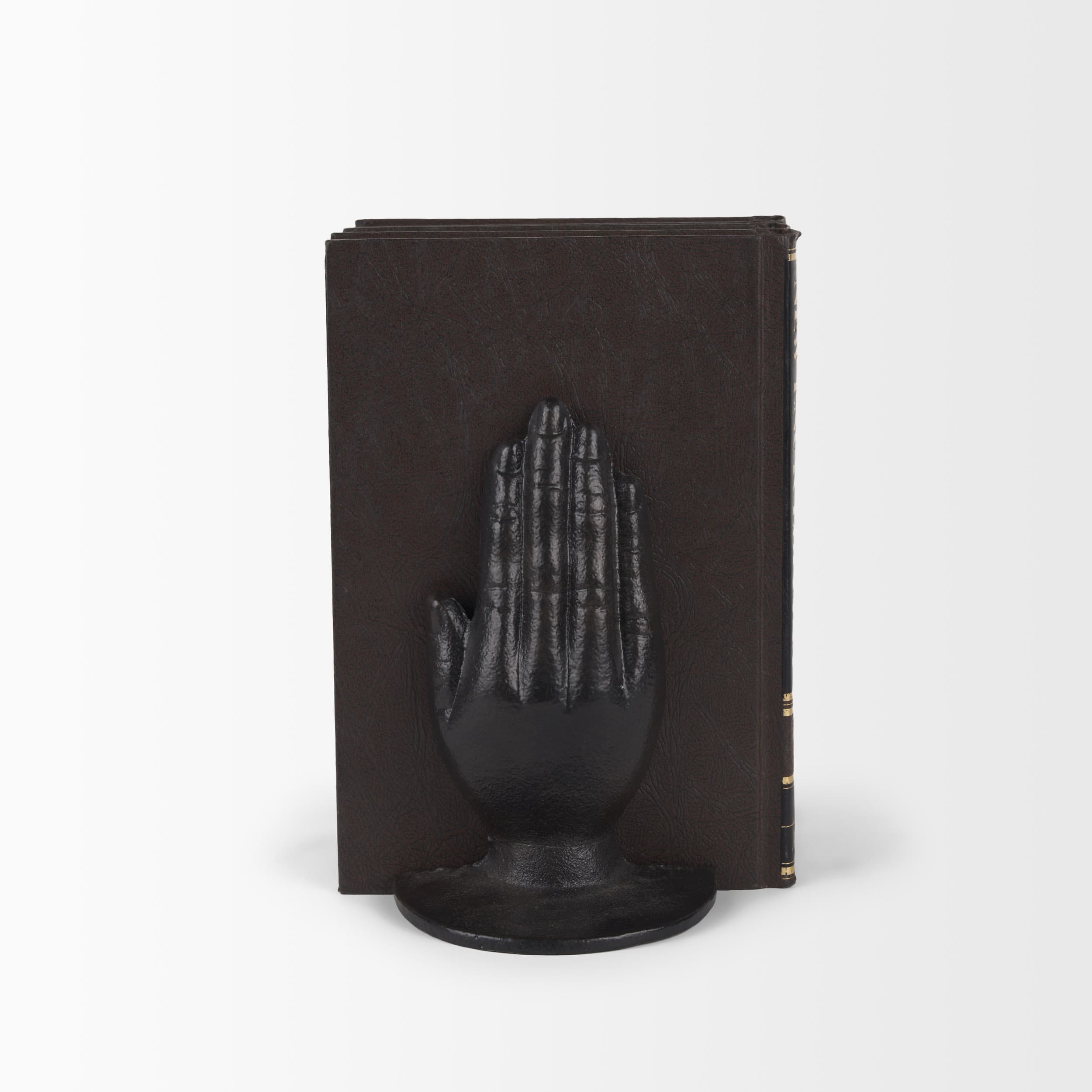 Praying Hands Bronze Cast Iron Book Ends — product photograph