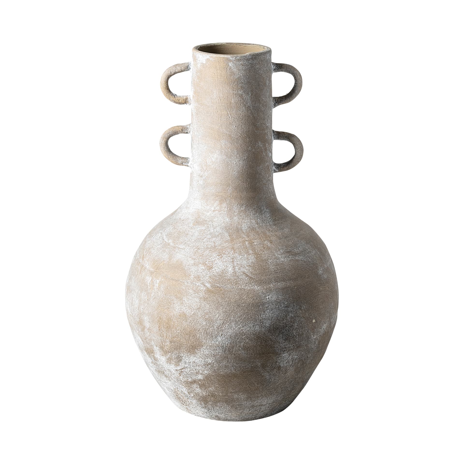 Sherry Rustic Brown Tall Neck Ceramic Vase — product photograph