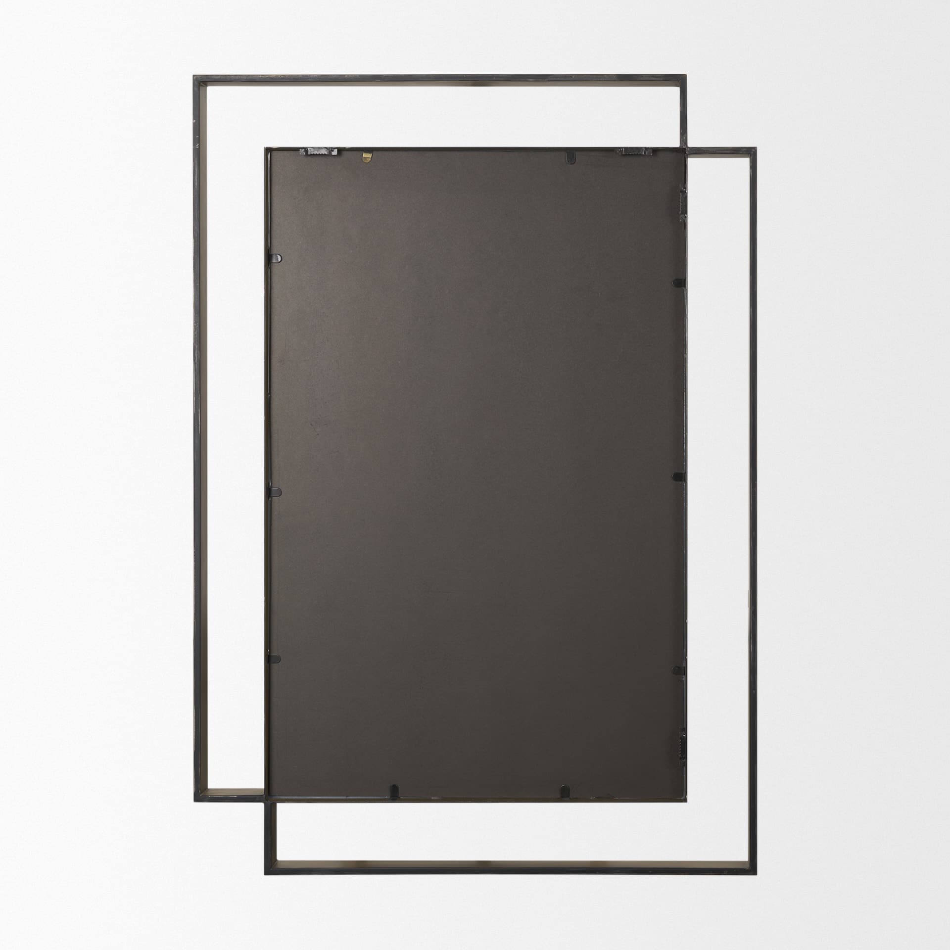 Tiva Rectangular Dual Brushed Gold Metal Framed Mirror — product photograph