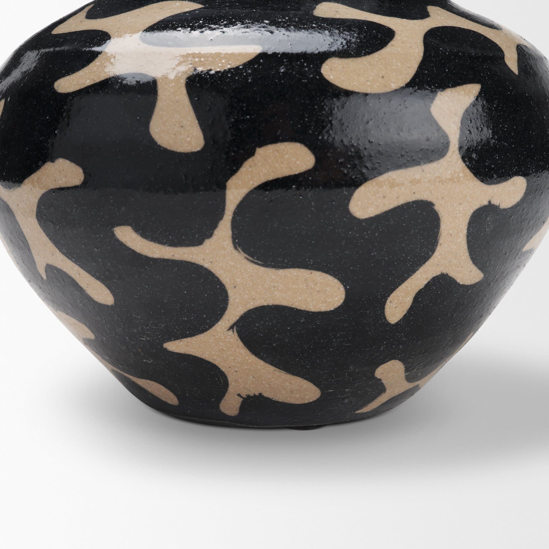 Bosma Black and Cream Ceramic Urn — product photograph