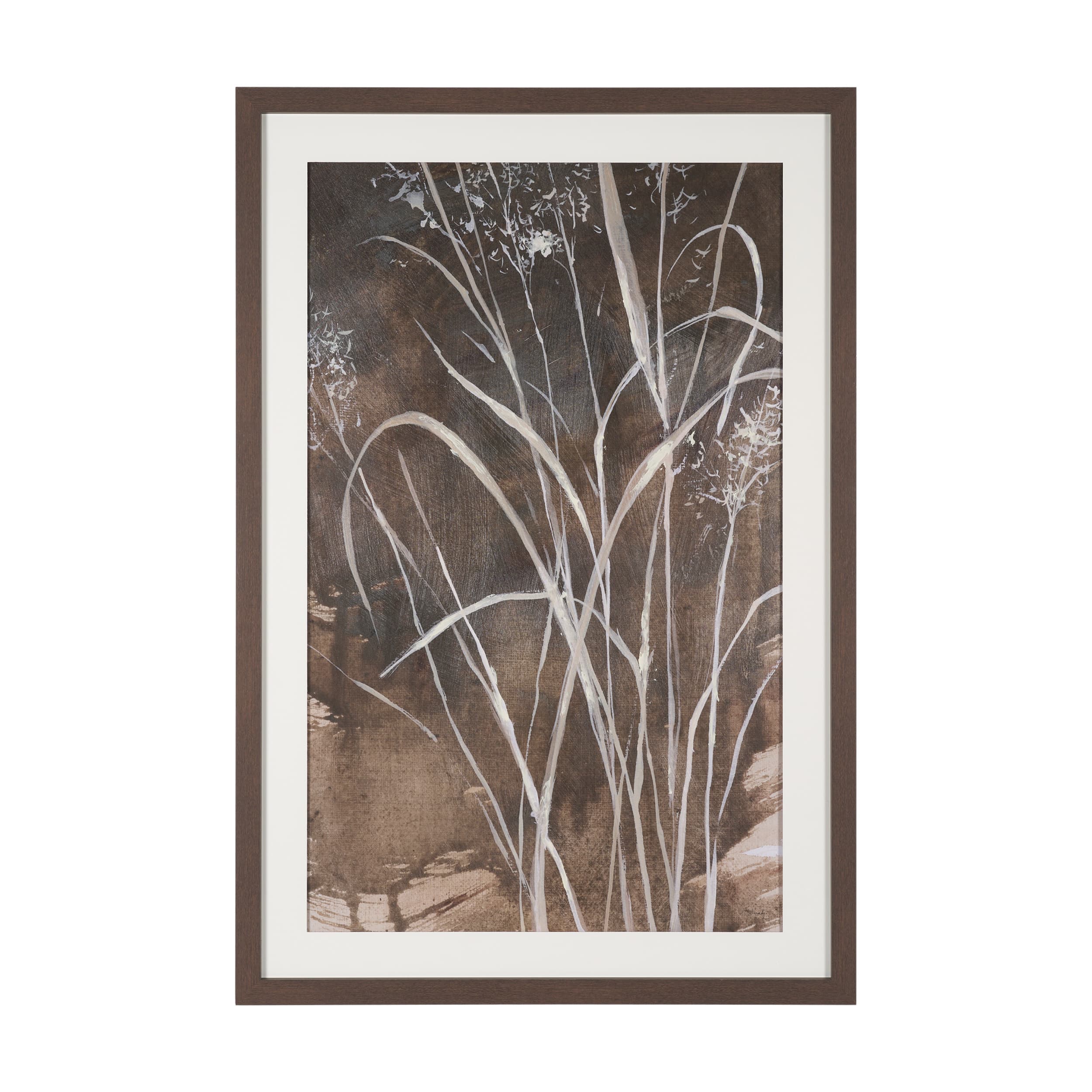 Ghost Grasses II by Mercana Studio Hand-Embellished Textured Framed Artwork Matted under Glass — product photograph