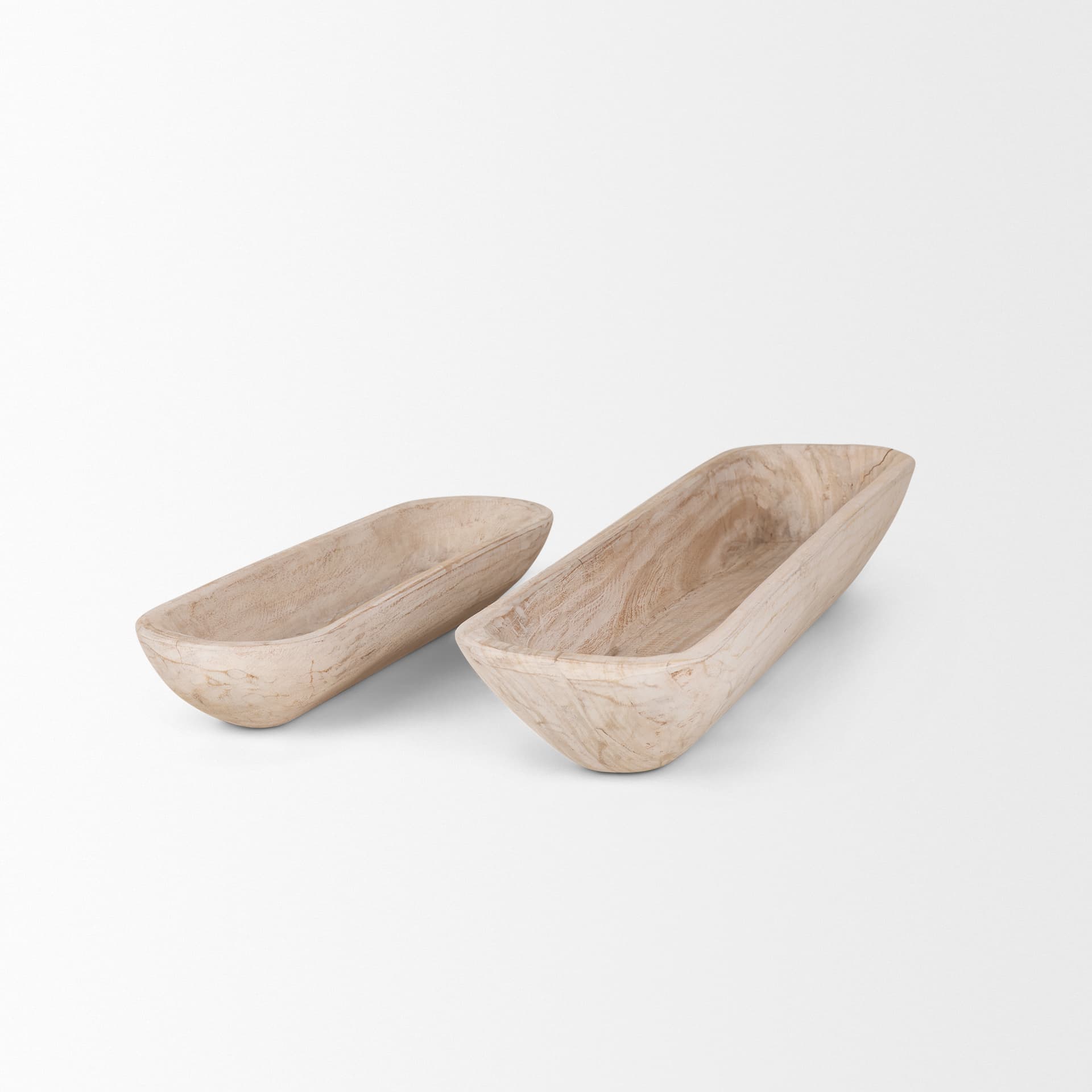 Athena Set of 2 Extra Large Light-Wash Reclaimed Wood Trays — product photograph