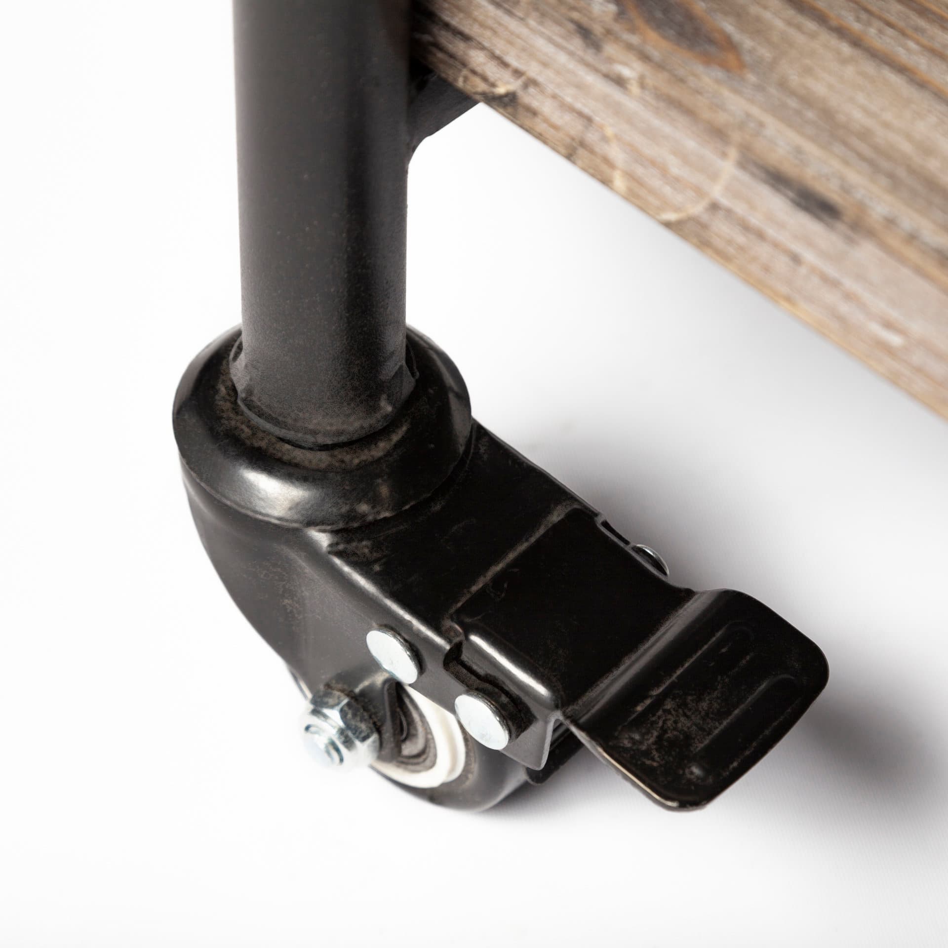 Marlon Black Metal Frame Two Tier Shelves w/Stemware holder Bar Cart — product photograph