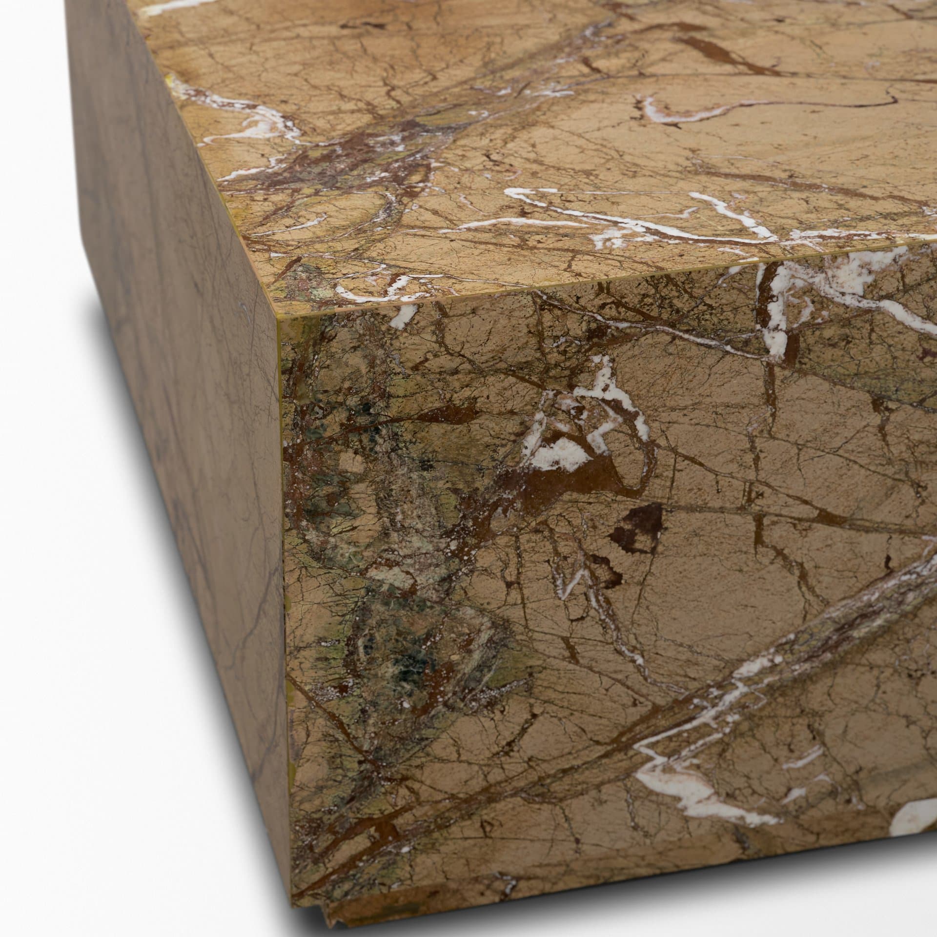 Matteo Solid Rainforest Rust Marble Rectangular Coffee Table — product photograph