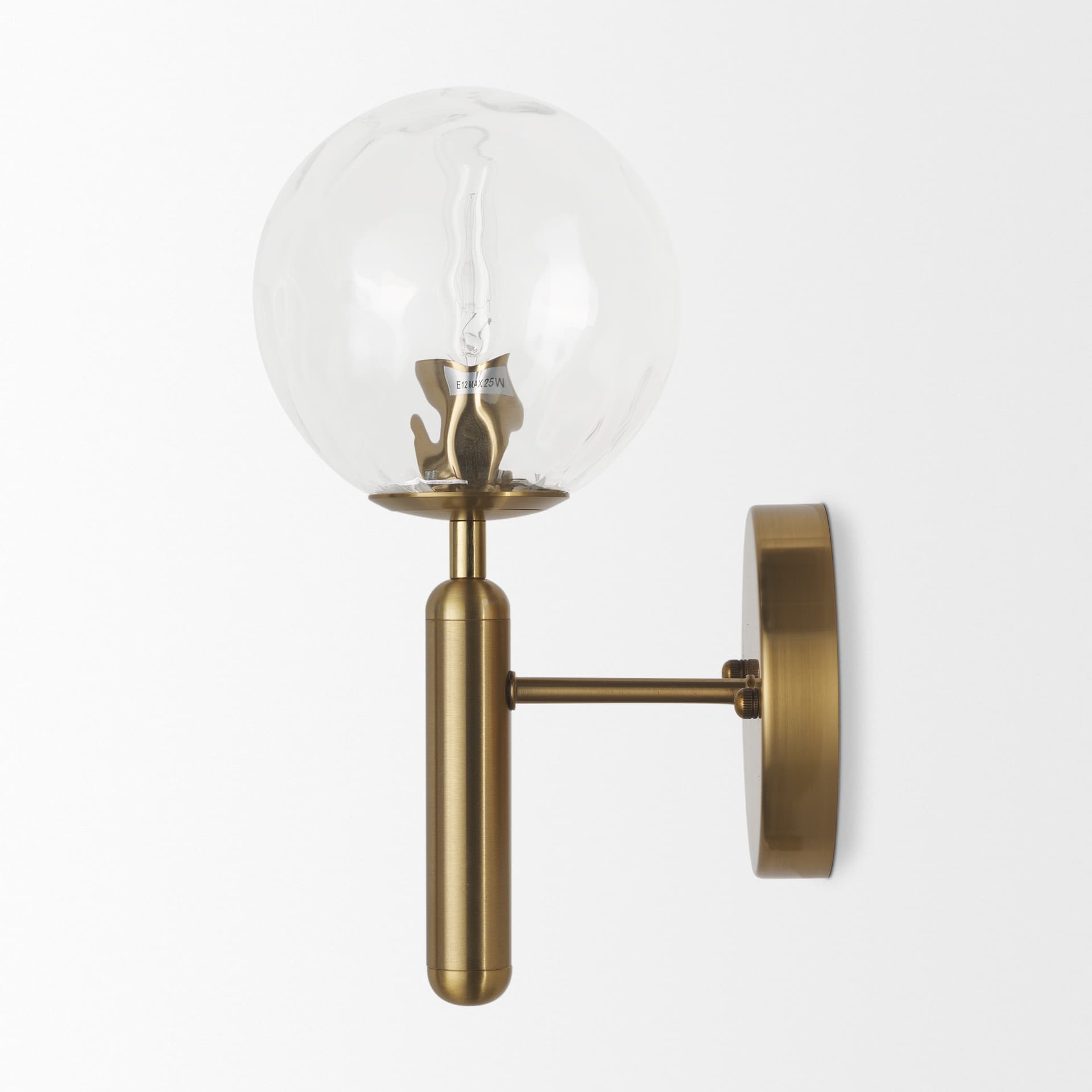 Britton Gold Metal w/ Clear Glass Globe 1-Light Wall Sconce — product photograph