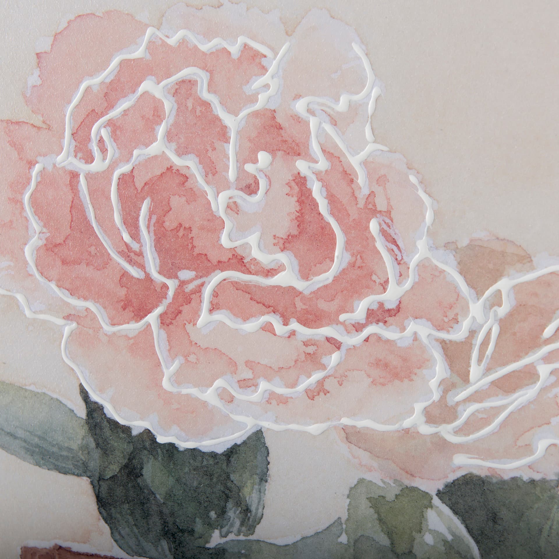 Boho Flowers I by Mercana Studio a Hand Embellished Textured Framed Art Print Matted under Glass — product photograph