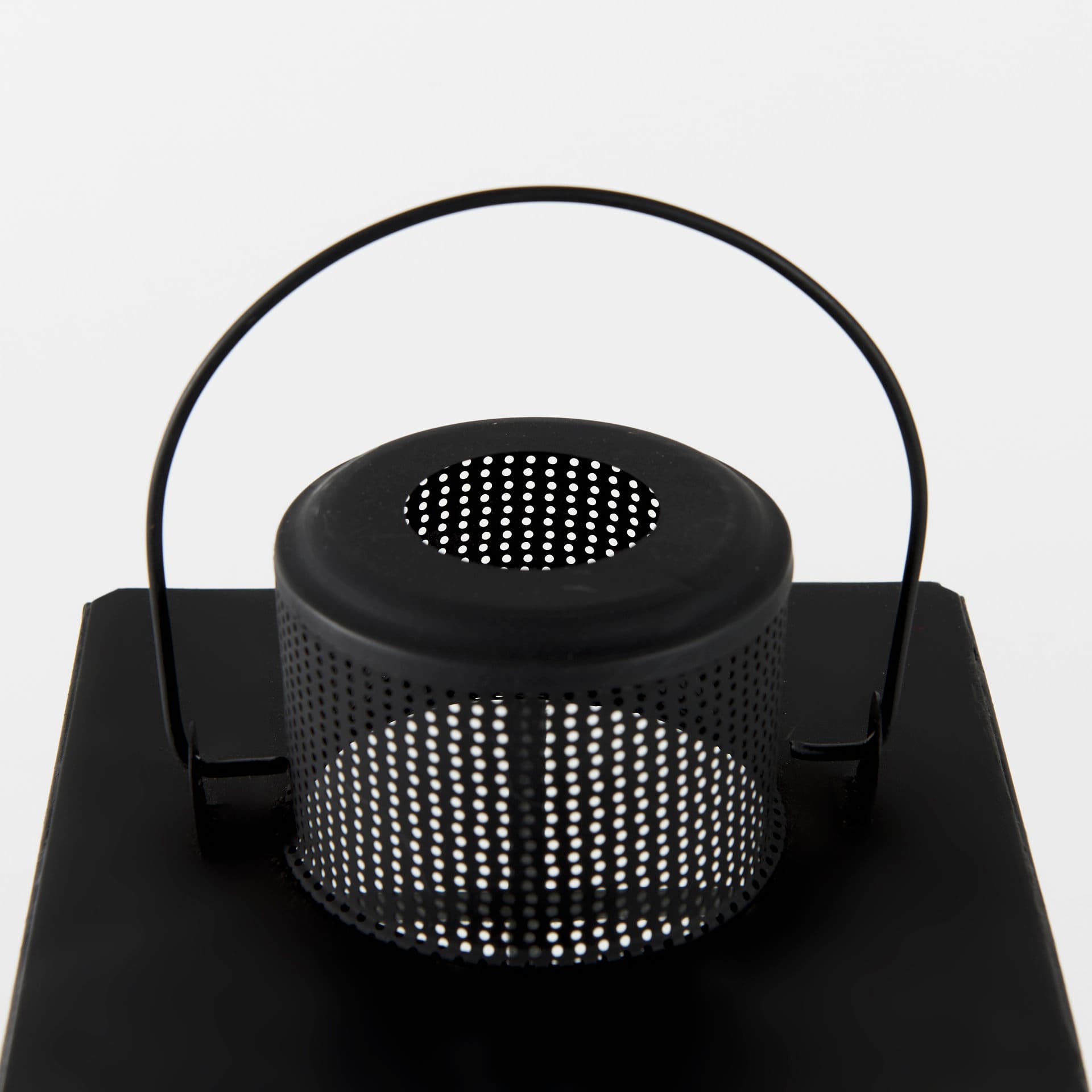 Gamfield 6.1L x 6.1W x 10.6H Small Black Metal and Glass Lantern — product photograph