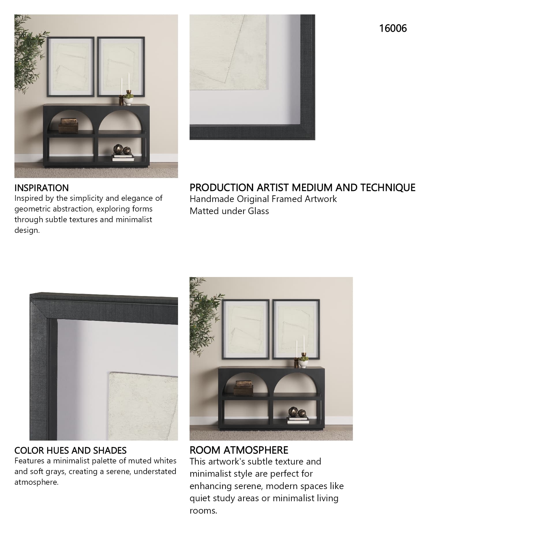 Linen Folds II by Mercana Studio Handmade Original Framed Artwork Matted under Glass — product photograph