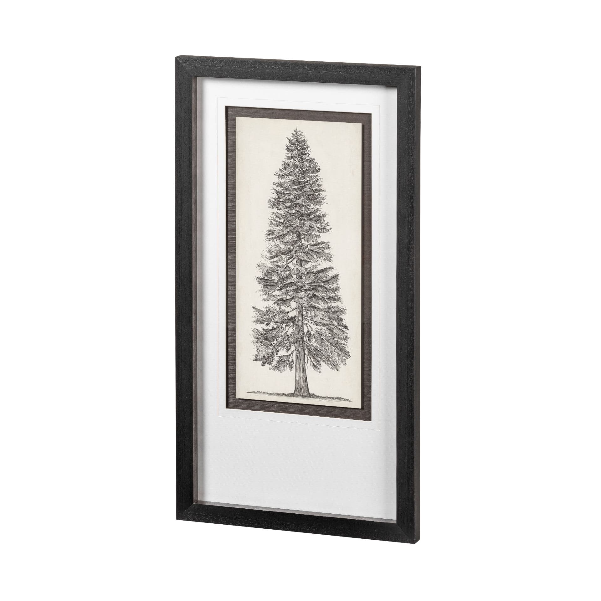 Pacific North West Tree Sketch I by Melissa Wang Hand Embellished Framed Art Print Matted under Glas — product photograph