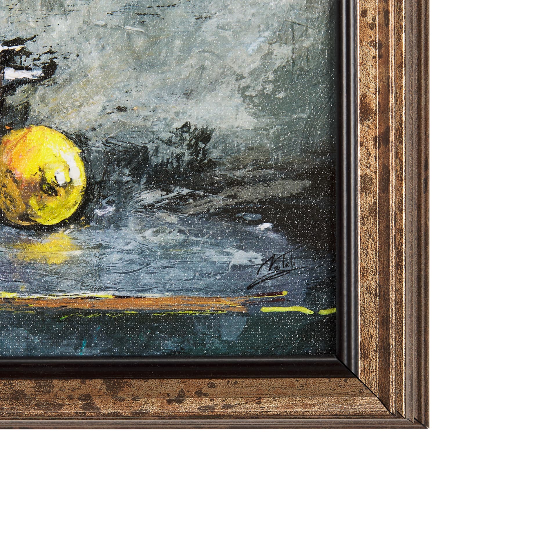 Still Life with Tangerine by Mercana Studio a Hand Embellished Textured Framed Art Print — product photograph
