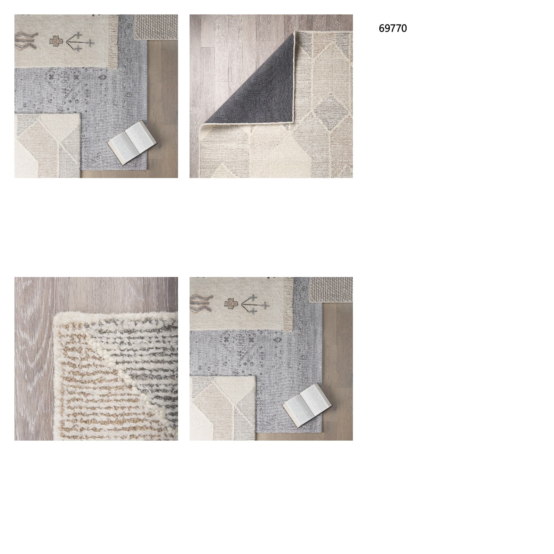 Kolt 9x12 Neutral Geometric Patterned Wool Area Rug — in a styled room
