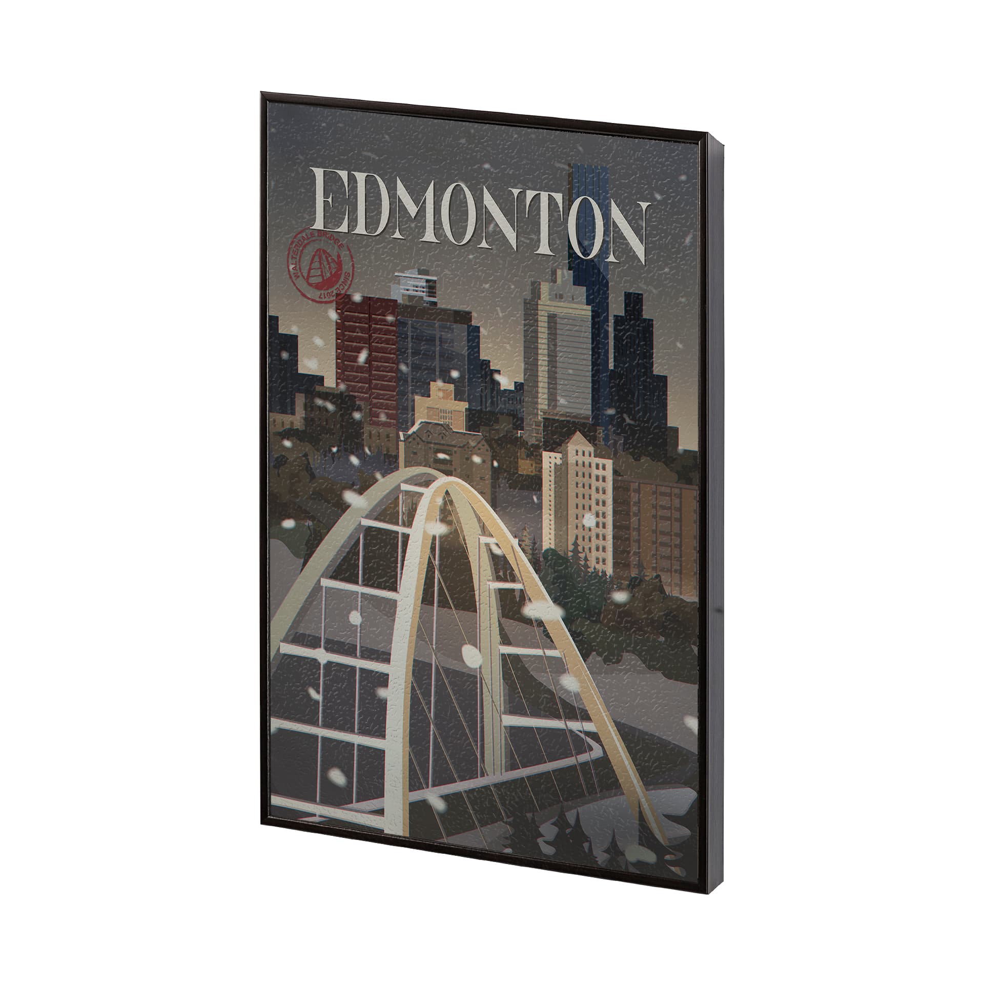 Edmonton Go Canada (SM) by Mercana Studio a Hand Embellished Decograph Framed Art Print — product photograph