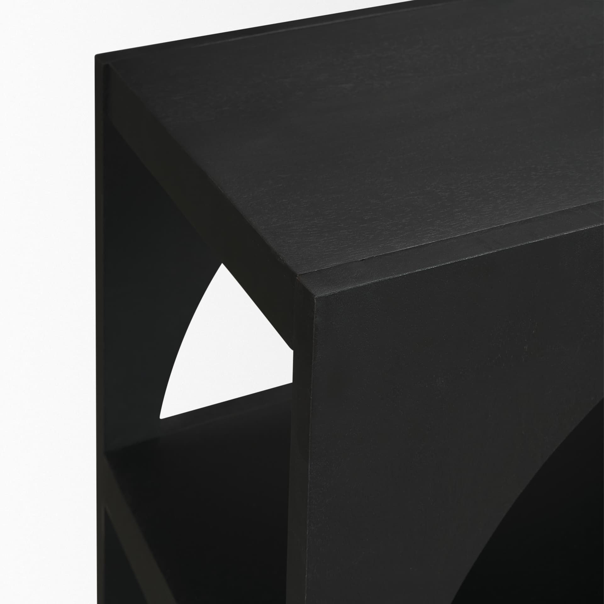 Bela 54" Matte Black Wood Arched Console Table — product photograph