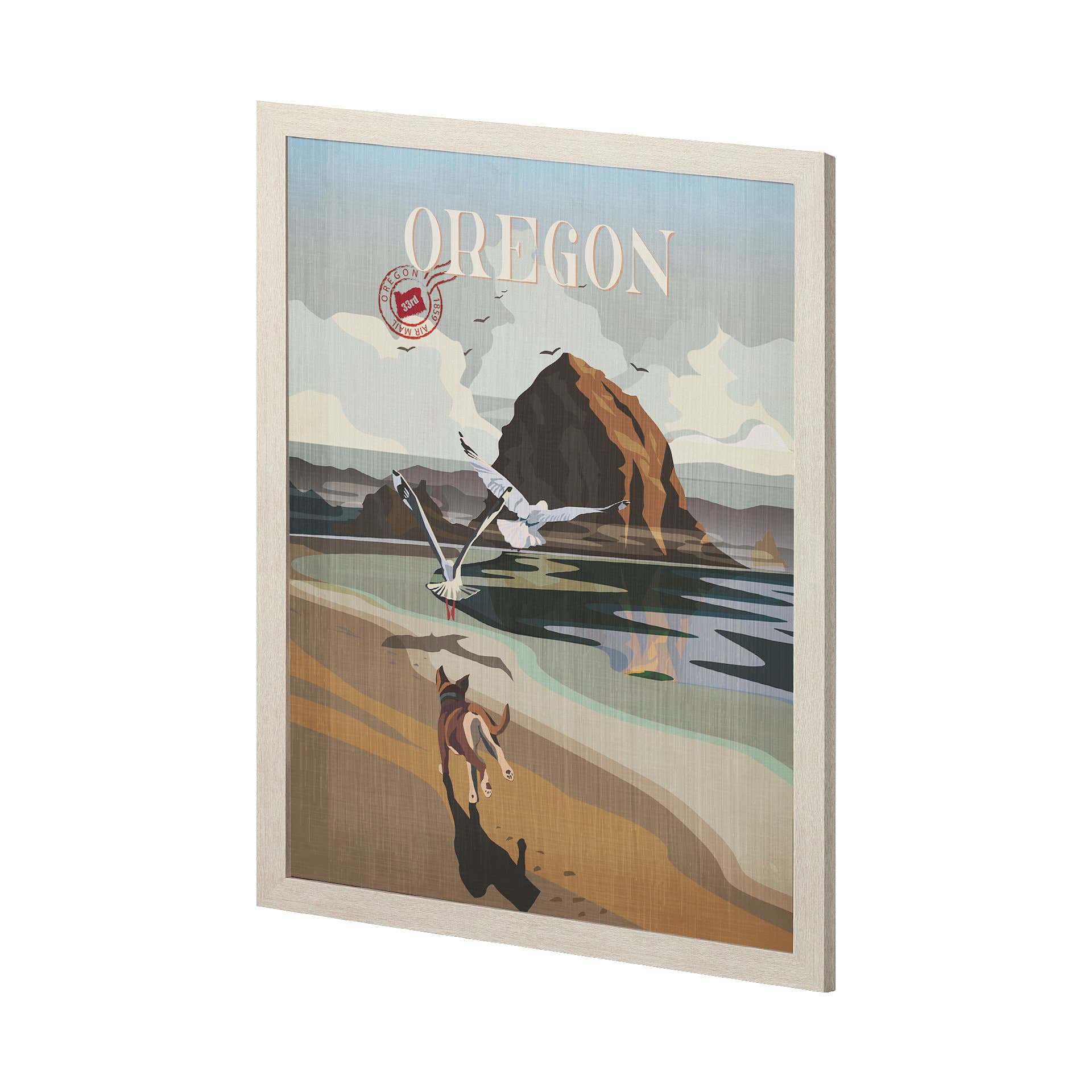 Oregon Go USA (L) by Mercana Studio a Hand Embellished Decograph Framed Art Print — product photograph