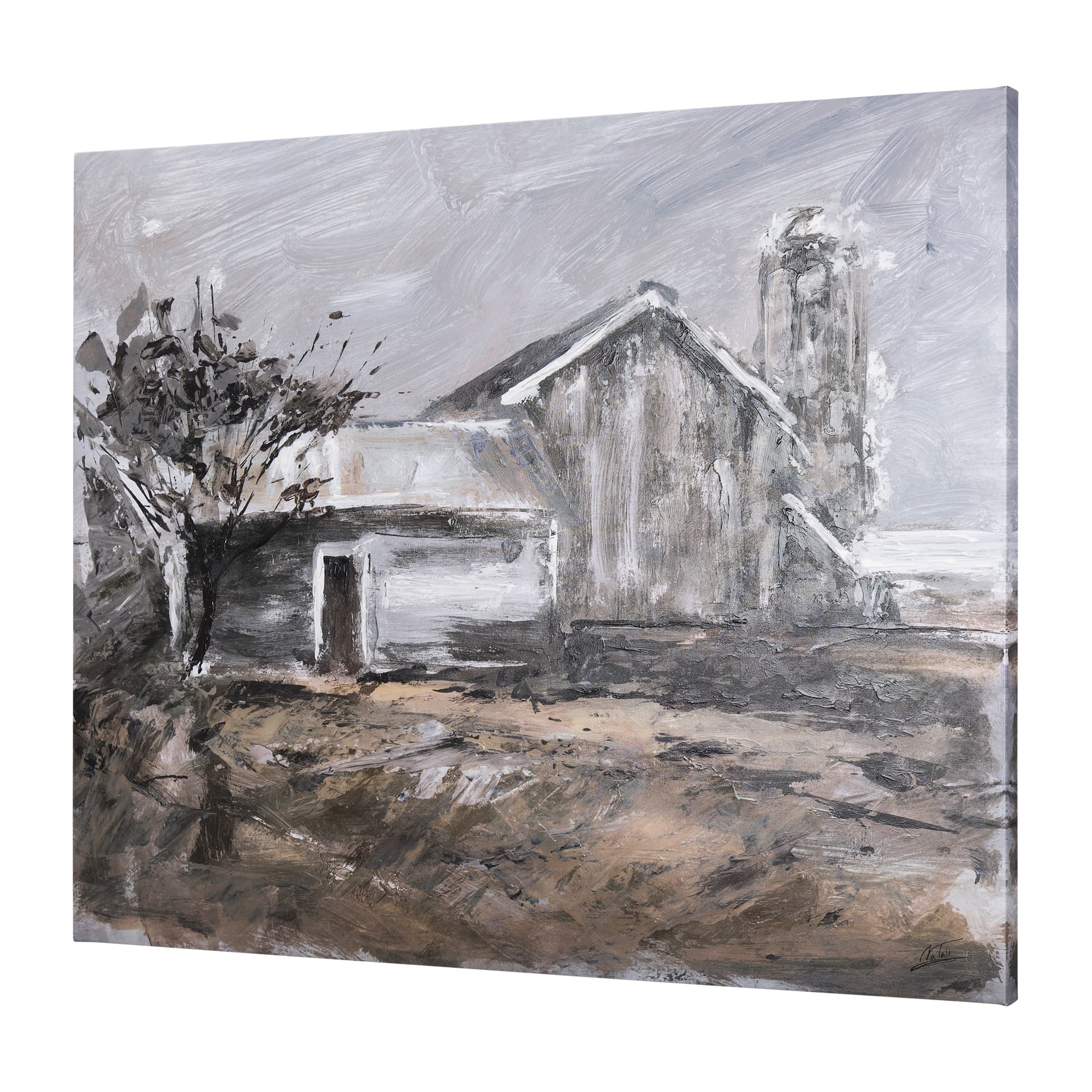Late Autumn in Countryside III by Mercana Studio a Hand Embellished Textured Canvas — product photograph