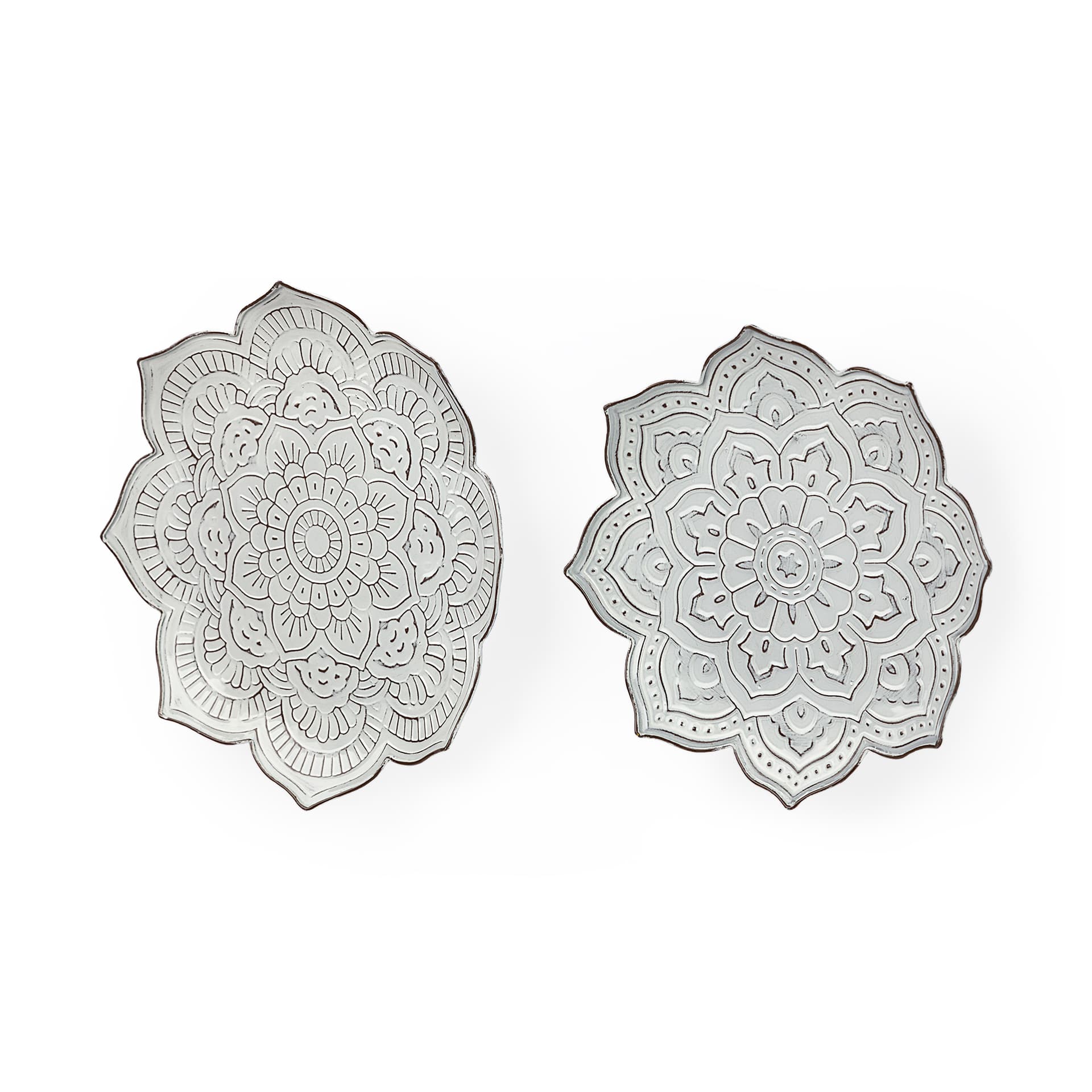 Miranda Set of 2 Stamped Metal Lotus Flower Wall Decor — product photograph