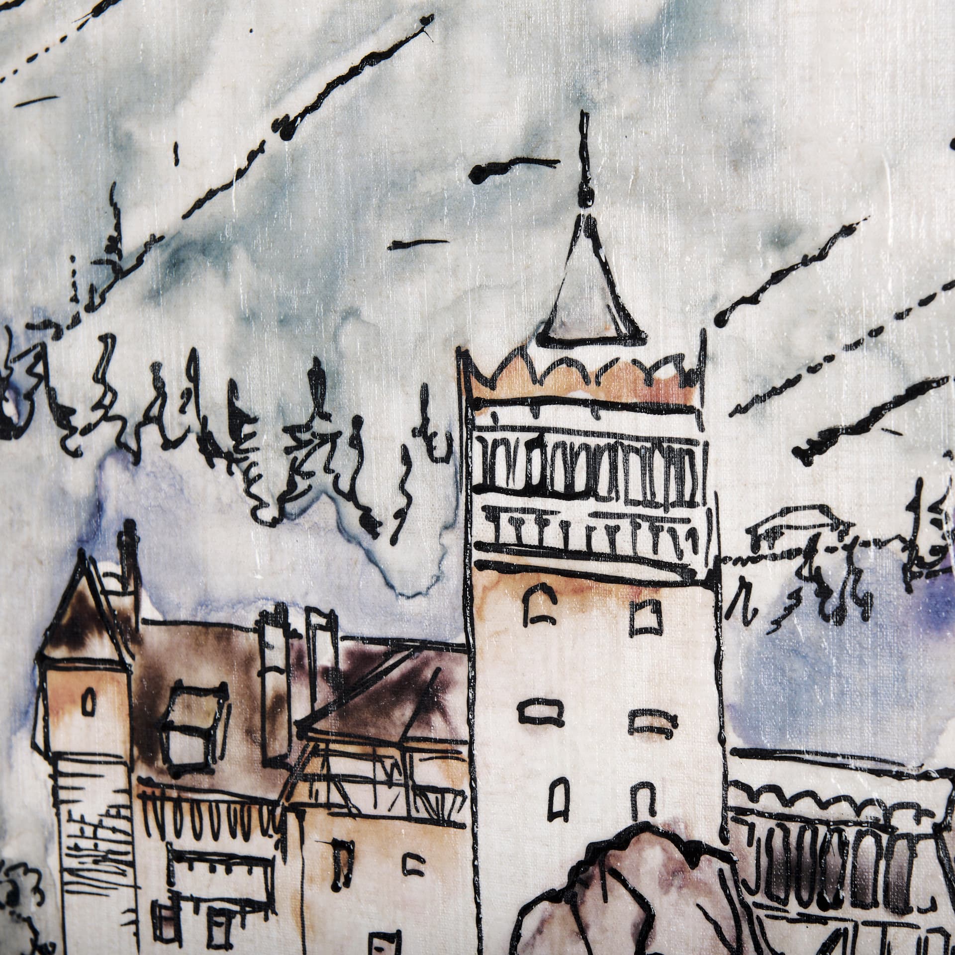 Travel Memories VII by Mercana Studio a Hand Embellished Textured Canvas — product photograph