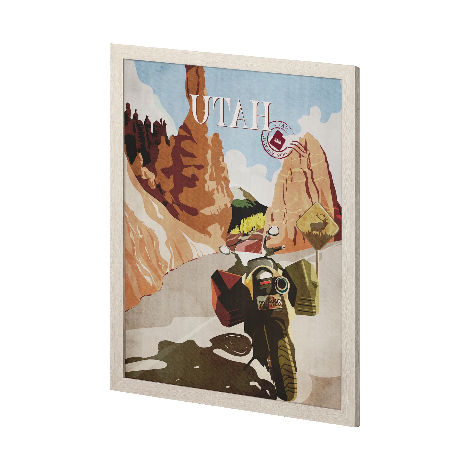 Utah Go USA (L) by Mercana Studio a Hand Embellished Decograph Framed Art Print — product photograph