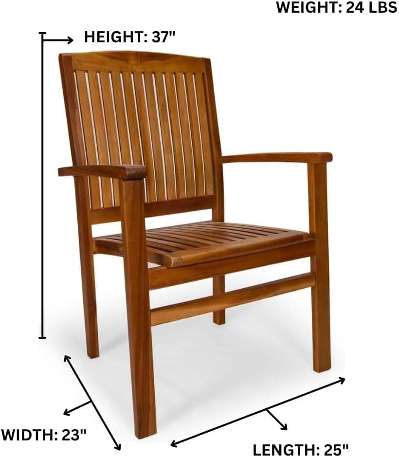 5-Piece Teak Oval Extension Table Stacking Chair Set TE70-24 — product photograph