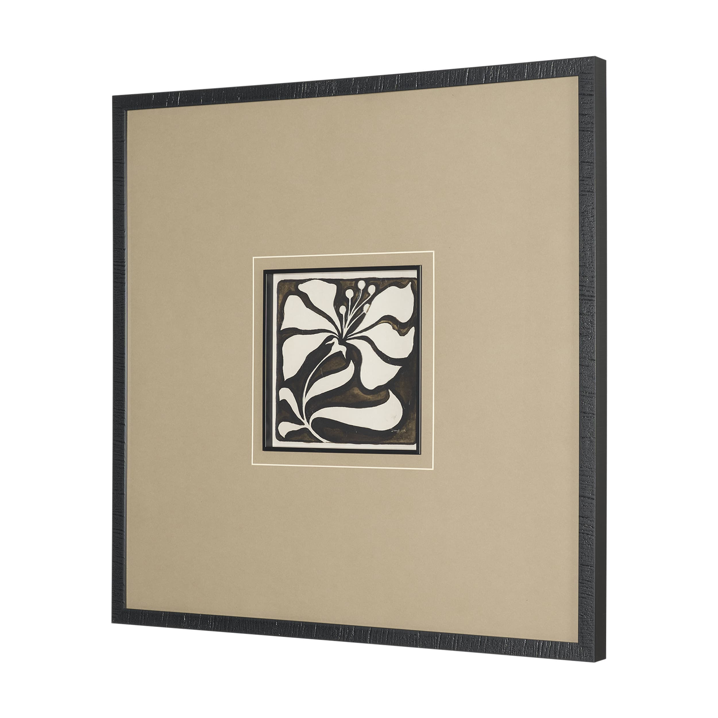 Spanish Tile Dark II by Mercana Studio Textured Framed Artwork Matted under Glass — product photograph