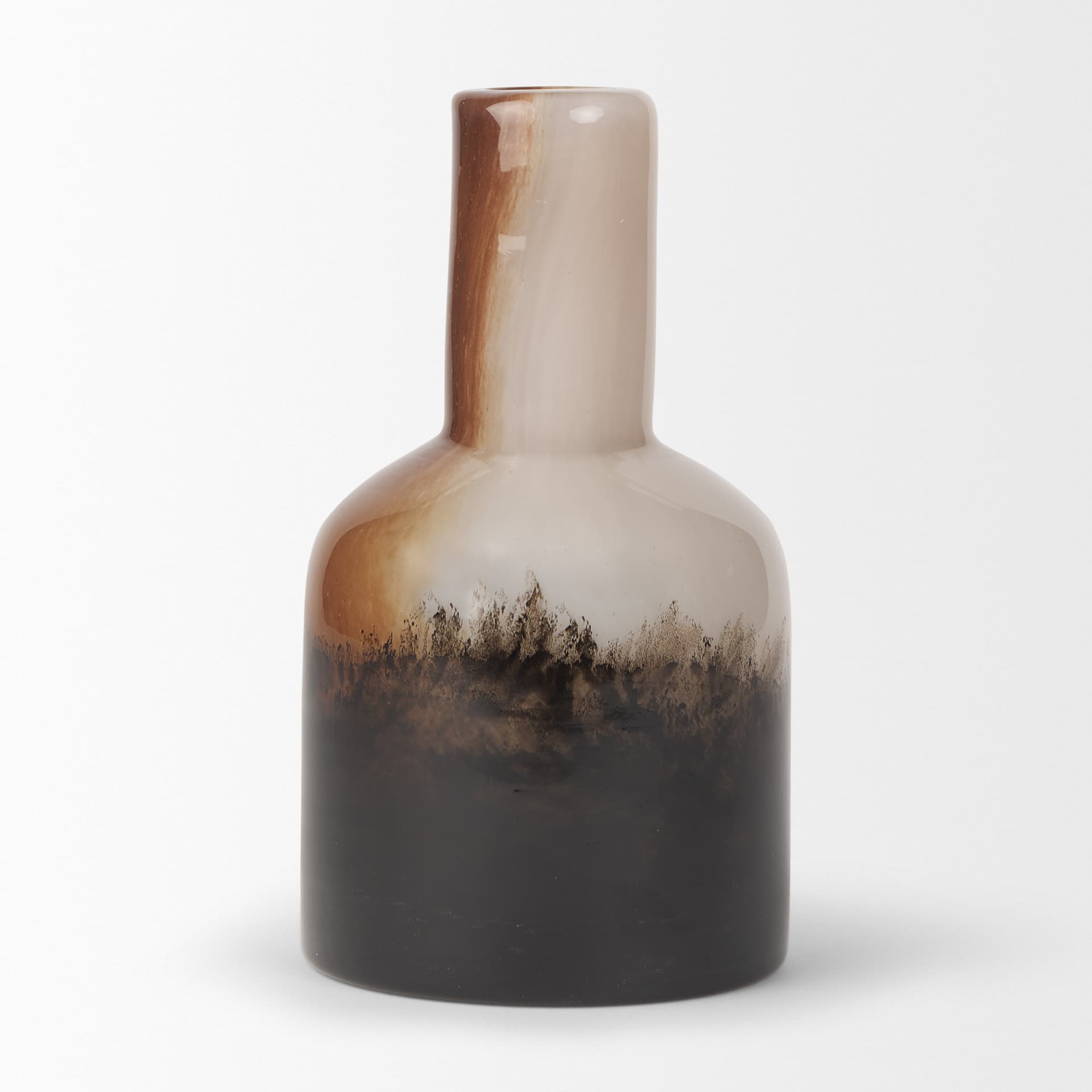 Marans Short Amber Multi-Color Glass Vase — product photograph