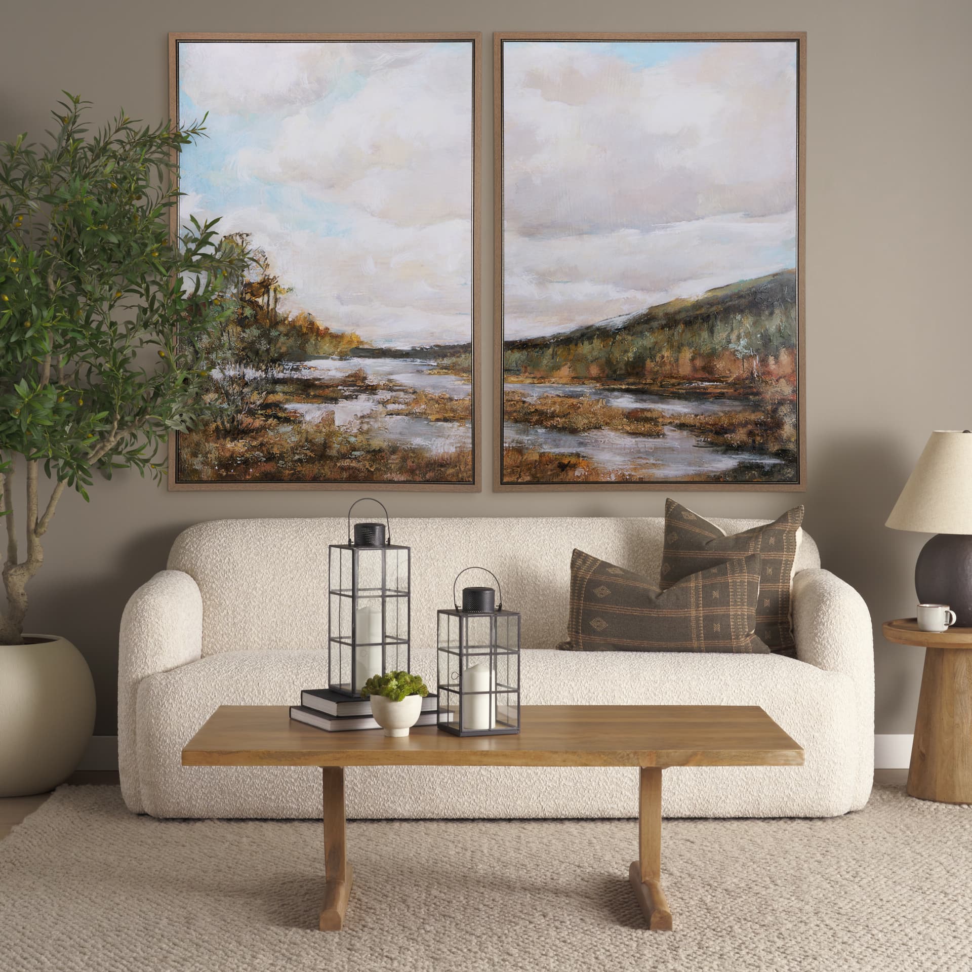 River Valley by Mercana Studio a Hand Embellished Textured Framed Canvas — in a styled room