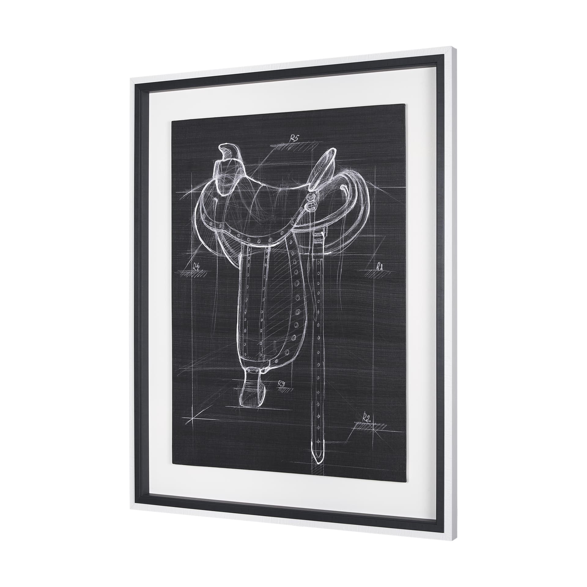 Horse Seat Black I by Mercana Studio a Hand Embellished Textured Framed Art Print — product photograph