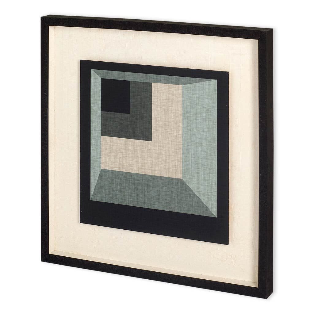Geometric Perspective I by June Vess a Hand Embellished Textured Framed Decograph Art Print — product photograph