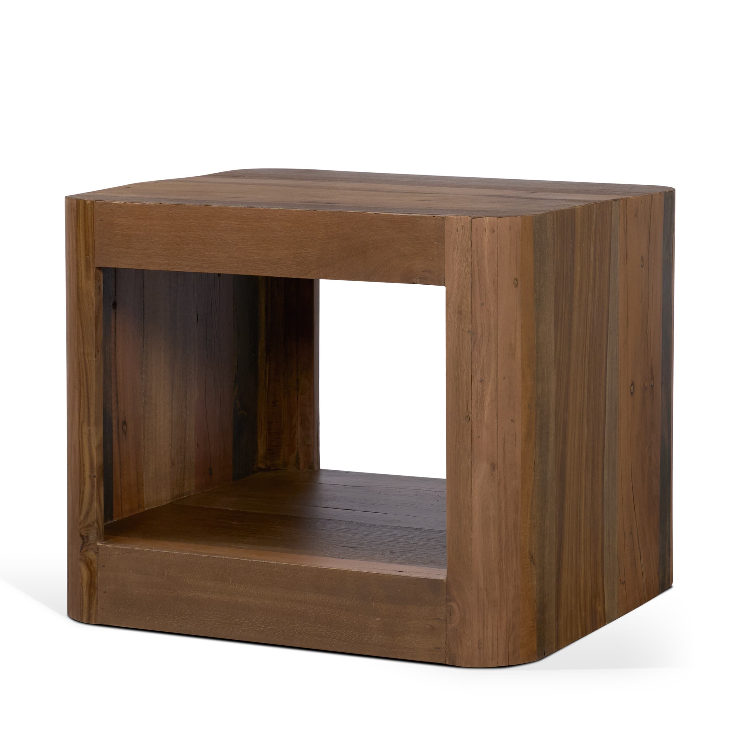 Dunmore Solid Wood Rectangular Open Shelf Side Table — product photograph