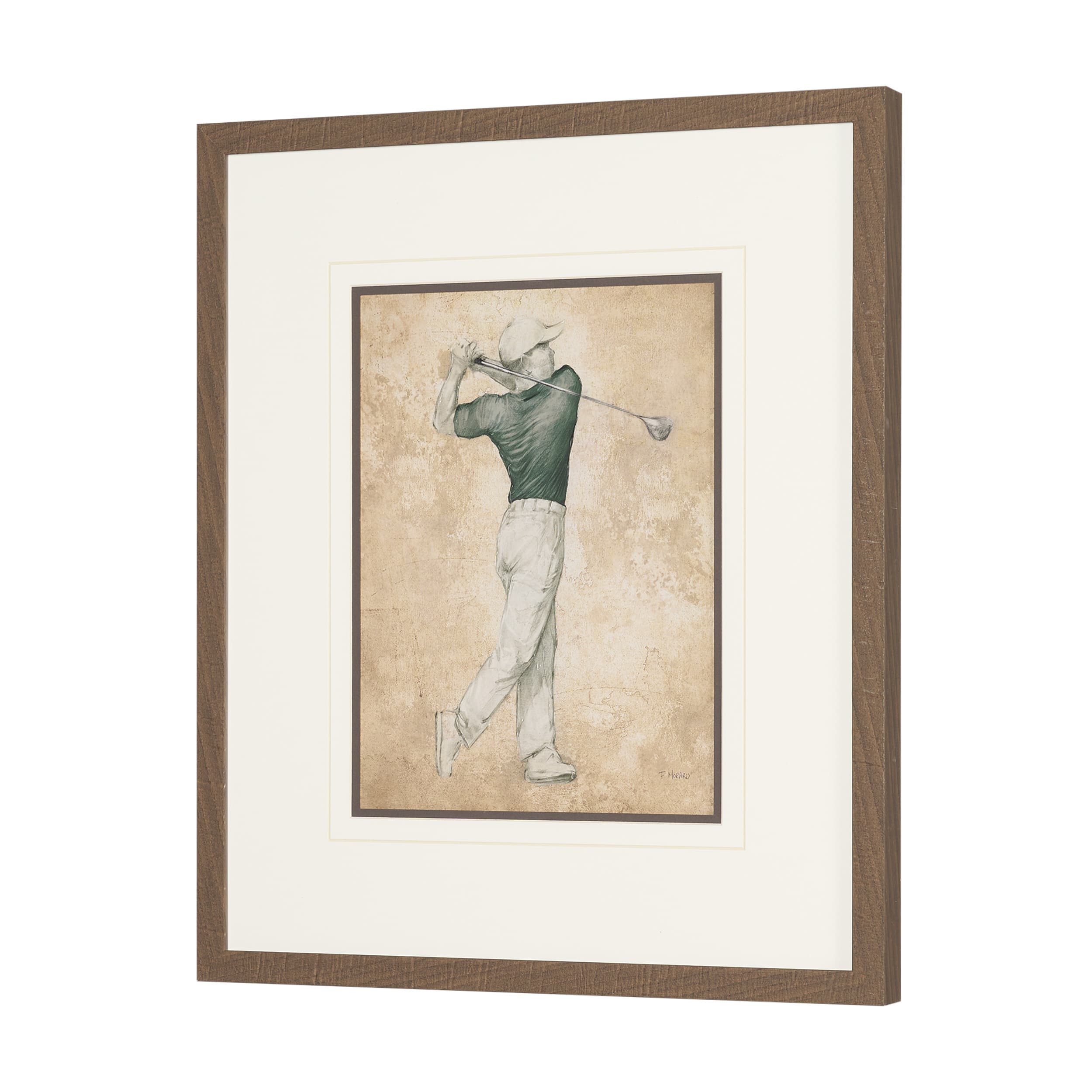 Golf Swing I by Mercana Studio Hand-Embellished Framed Artwork Matted under Glass — product photograph