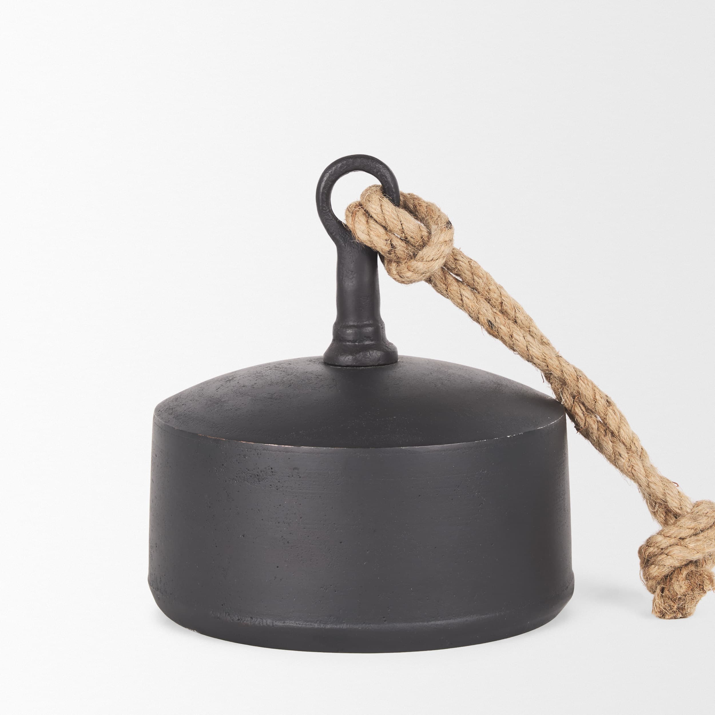 Quincy Large Matte Black Metal Decorative Bell Object — product photograph