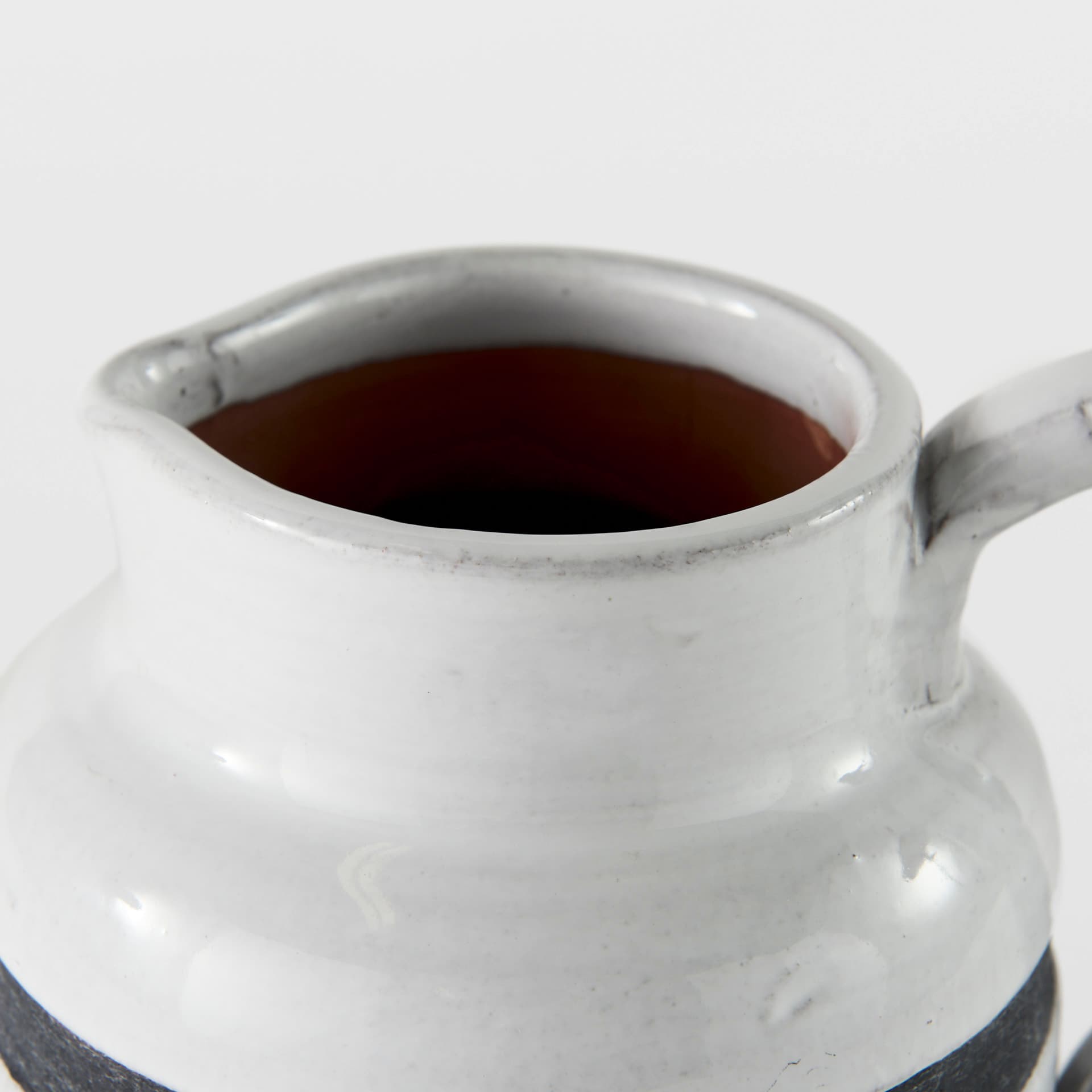 Harmon I Small White w/ Charcoal Stripes Ceramic Jug — product photograph