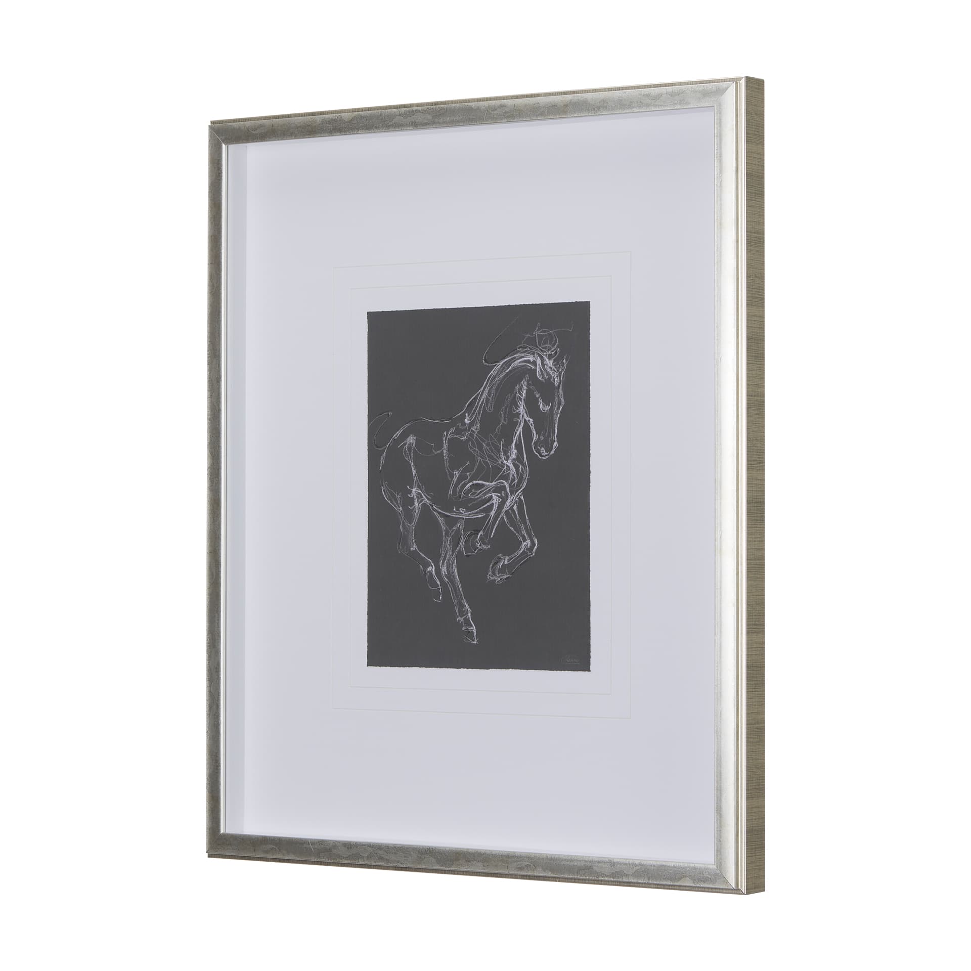 Horse III by Mercana Studio a Hand Embellished Textured Framed Art Print Matted under Glass — product photograph