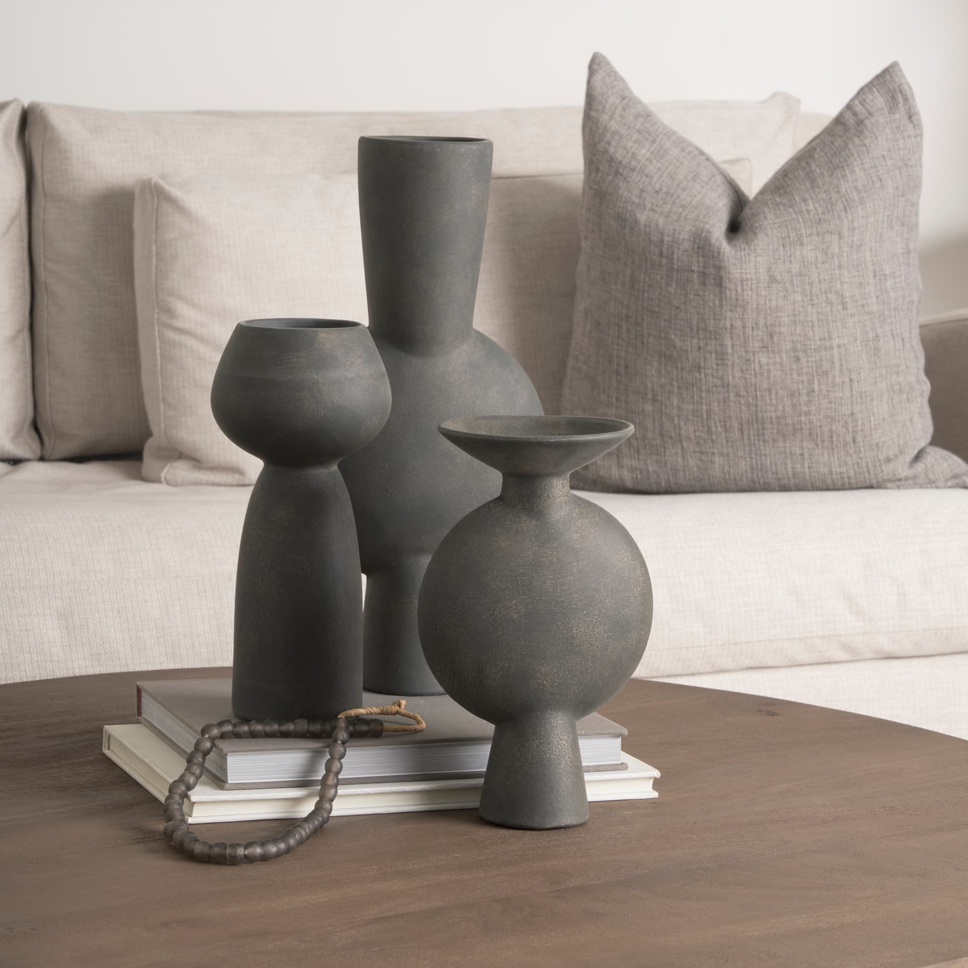 Kaz 6.7L x 5.5W x 11.2H Earthy Brown Ceramic Vase — product photograph