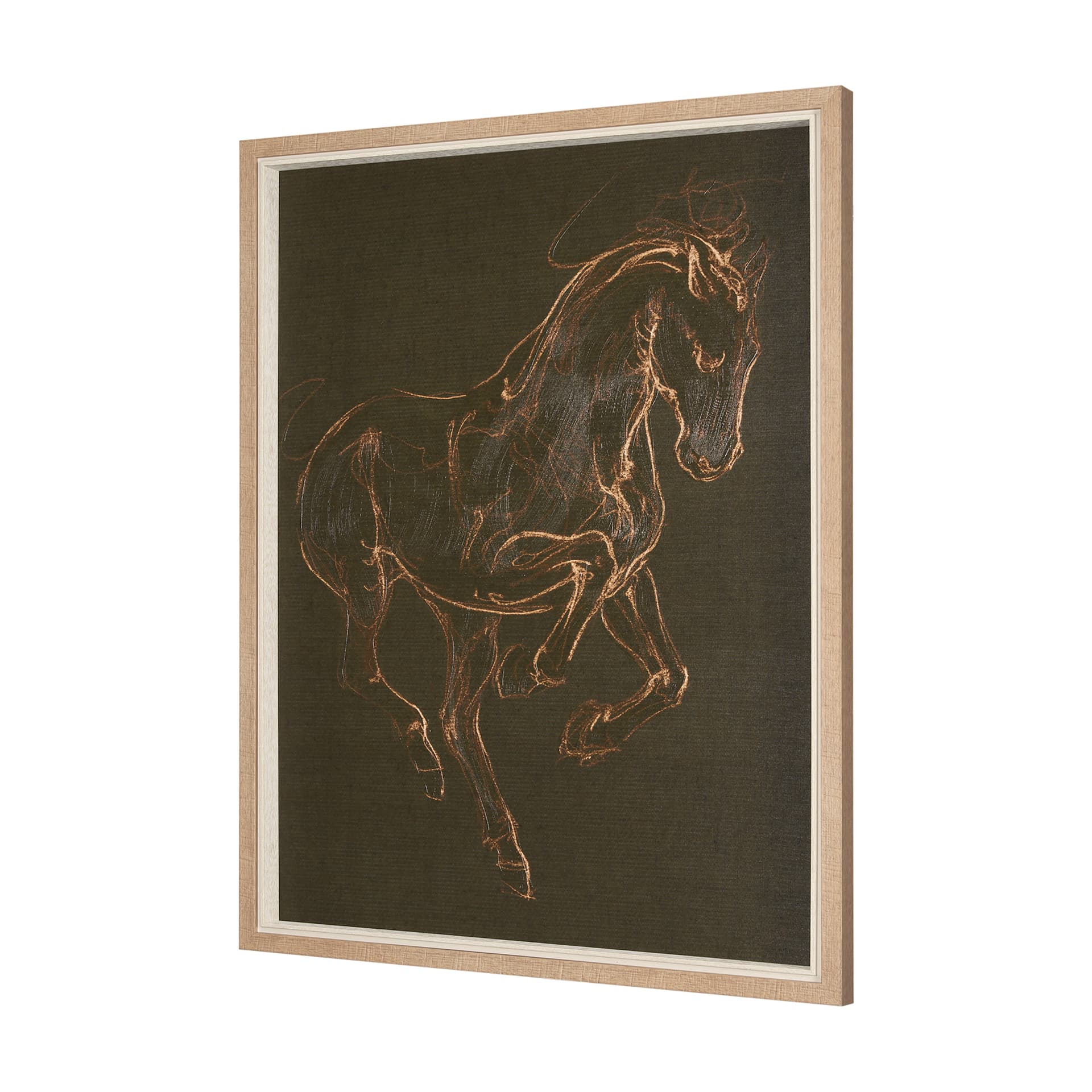 Horse III Olive by Mercana Studio a Hand Embellished Textured Framed Art Print — product photograph