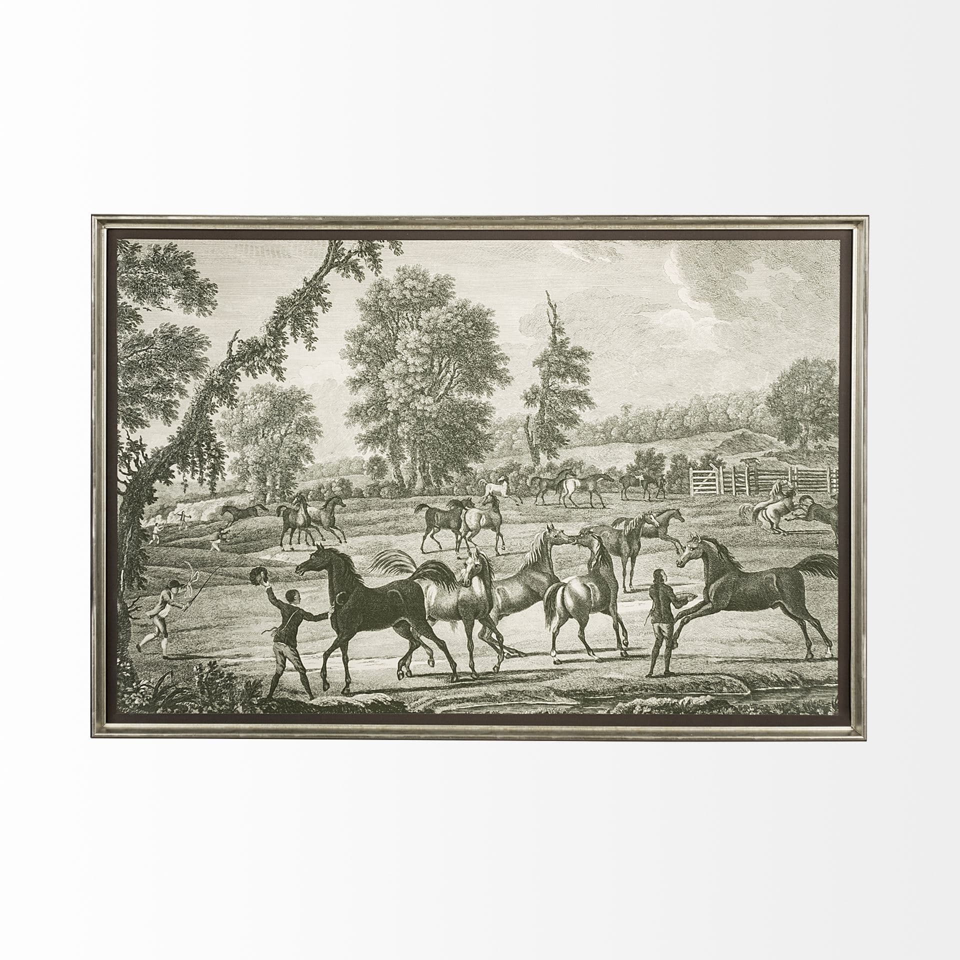 Equestrian Scenes III by Vision Studio Hand Embellished Textured Framed Art Print Matted under Glass — product photograph