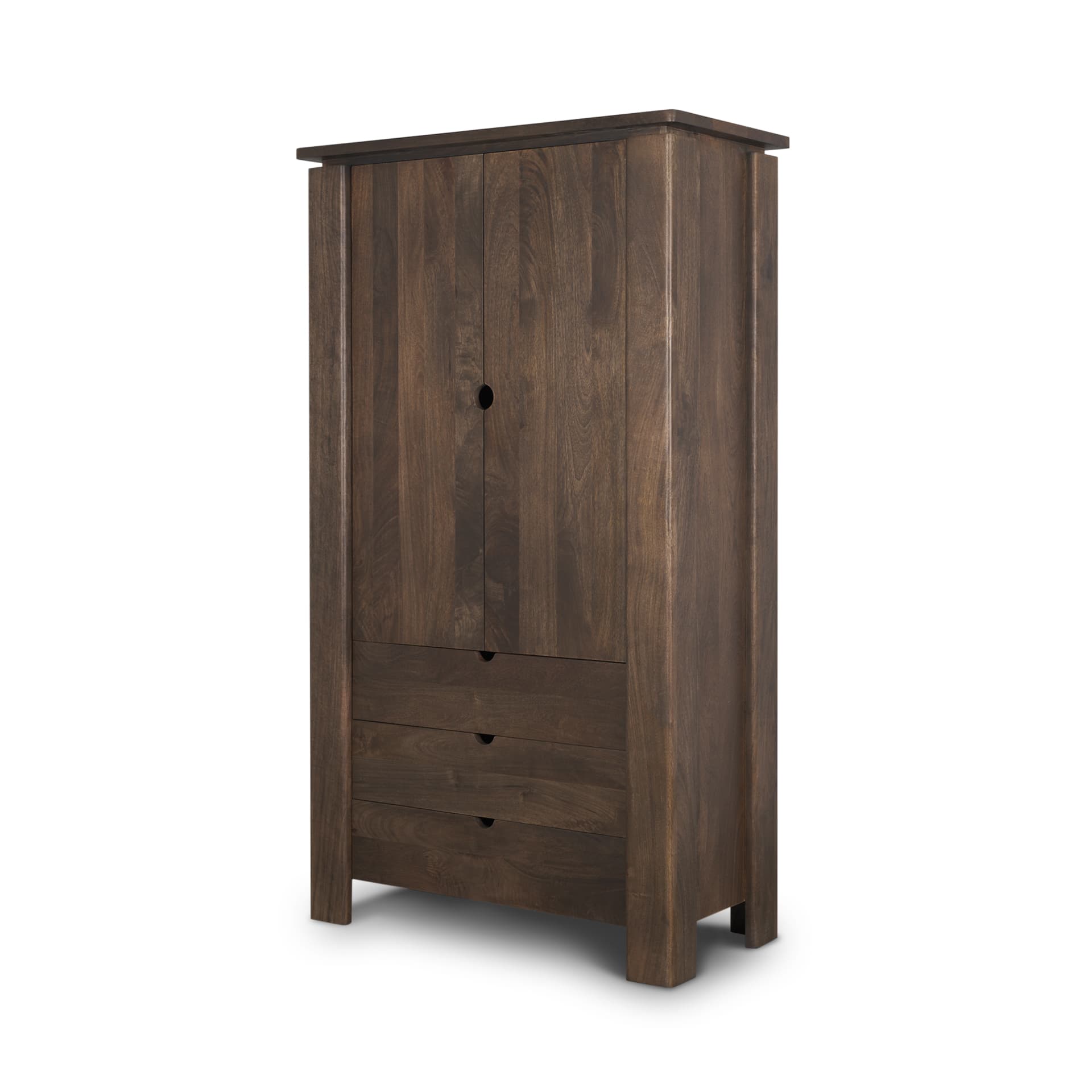 Wallen Solid Dark Brown Wood Curio Cabinet — product photograph