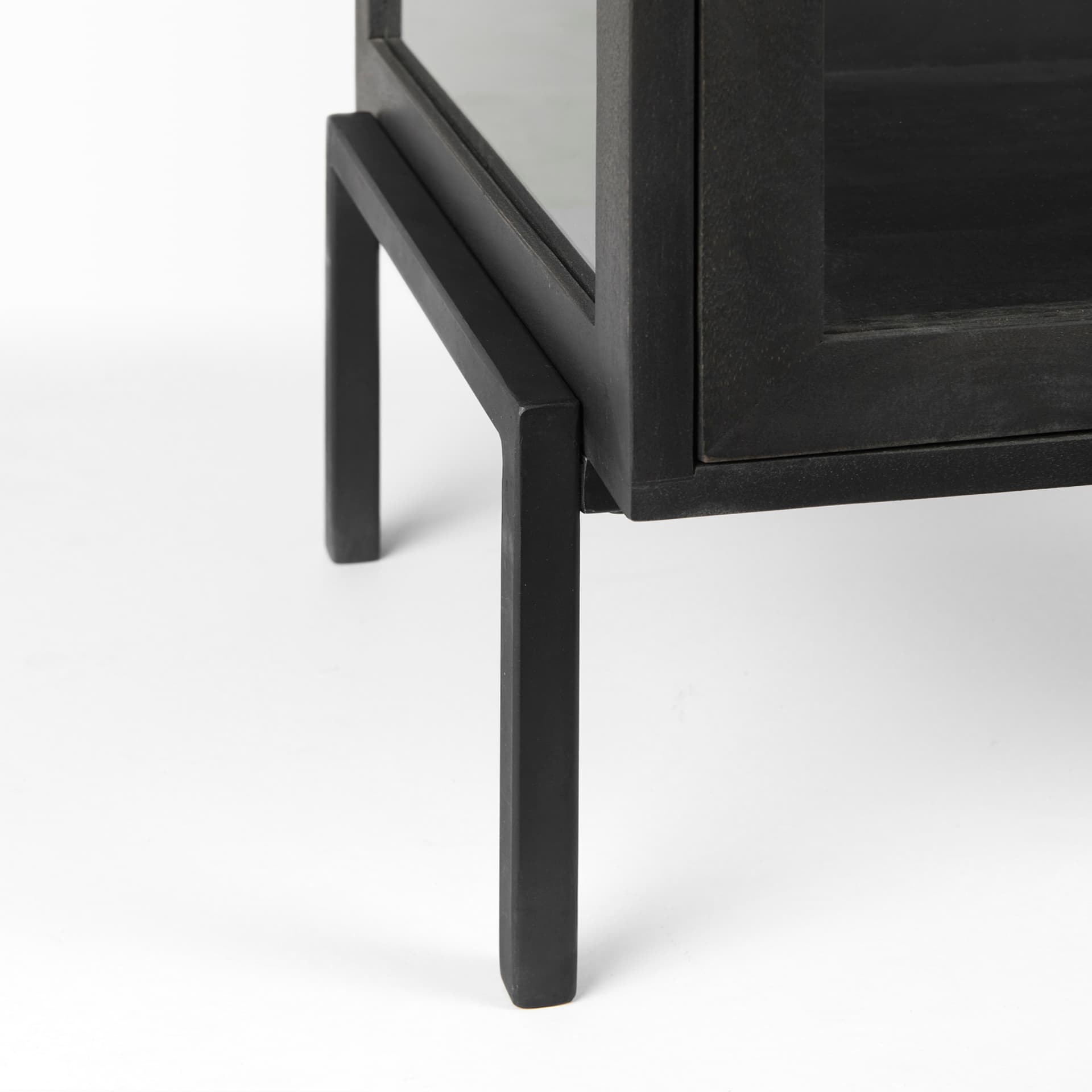 Arelius 20L x 18W x 26H Black-Brown Wood W/ Black Metal Frame End/Side Table — product photograph