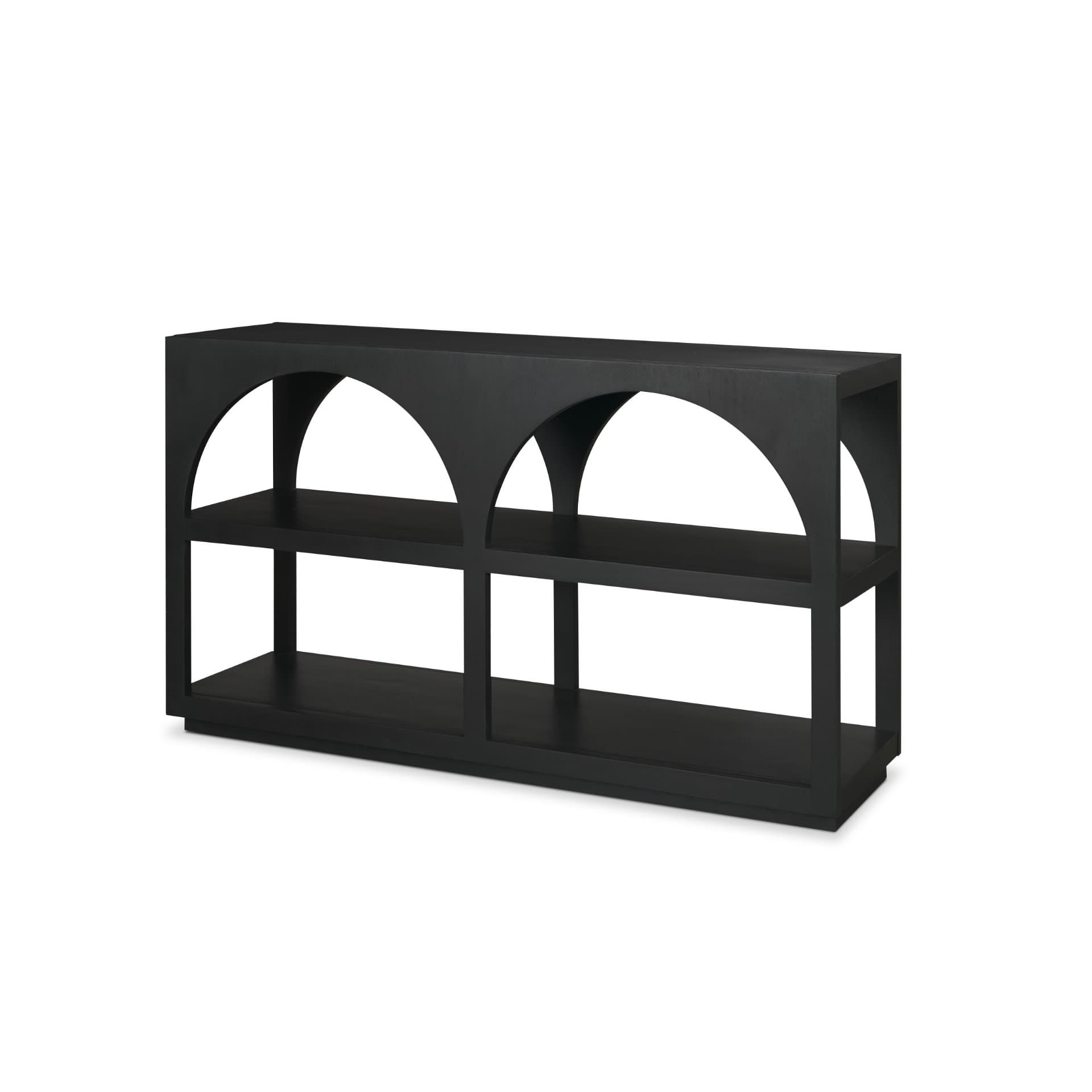 Bela 54" Matte Black Wood Arched Console Table — product photograph