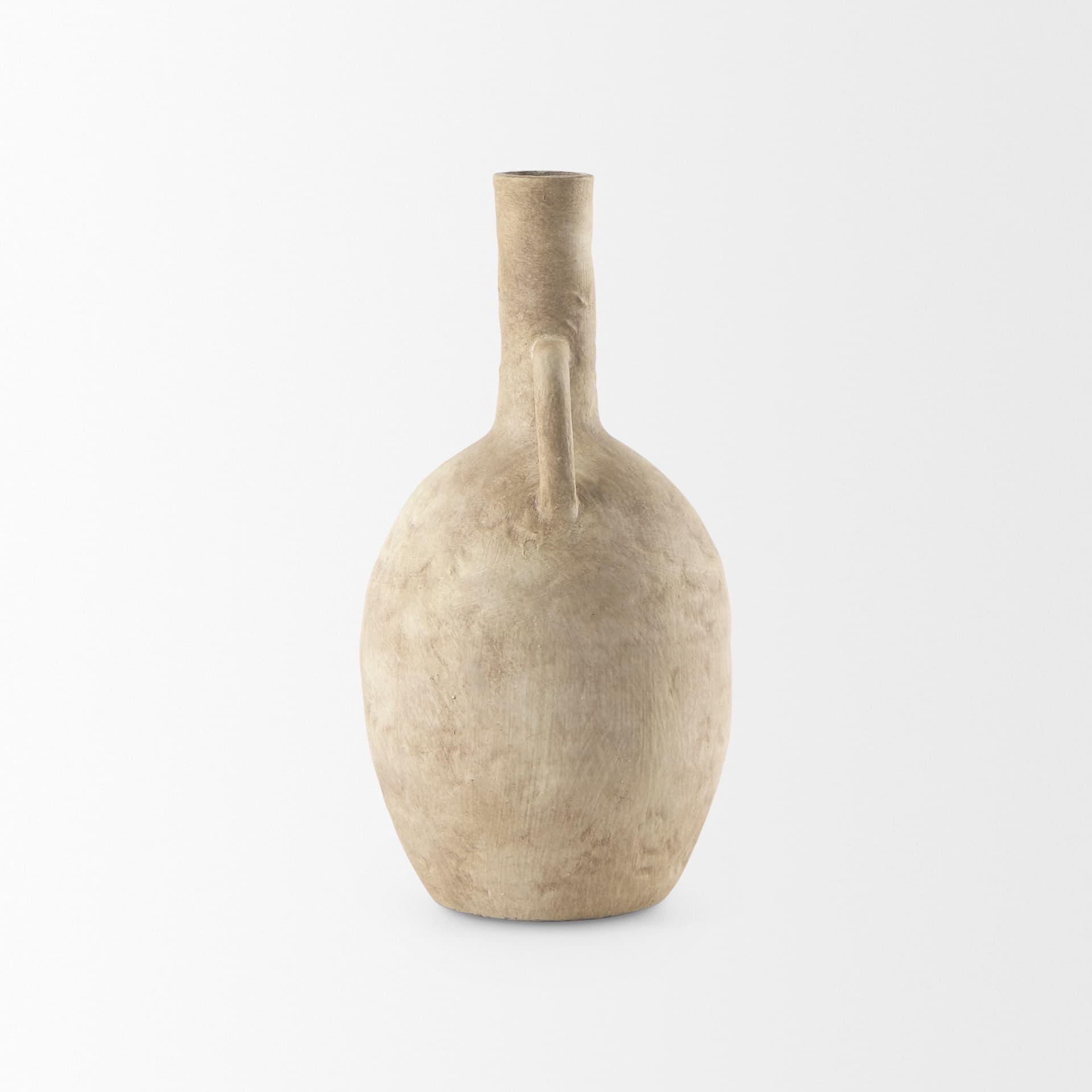 Zenni 6.1L x 6.1W x 12.0H Warm Beige Ceramic Vase — product photograph