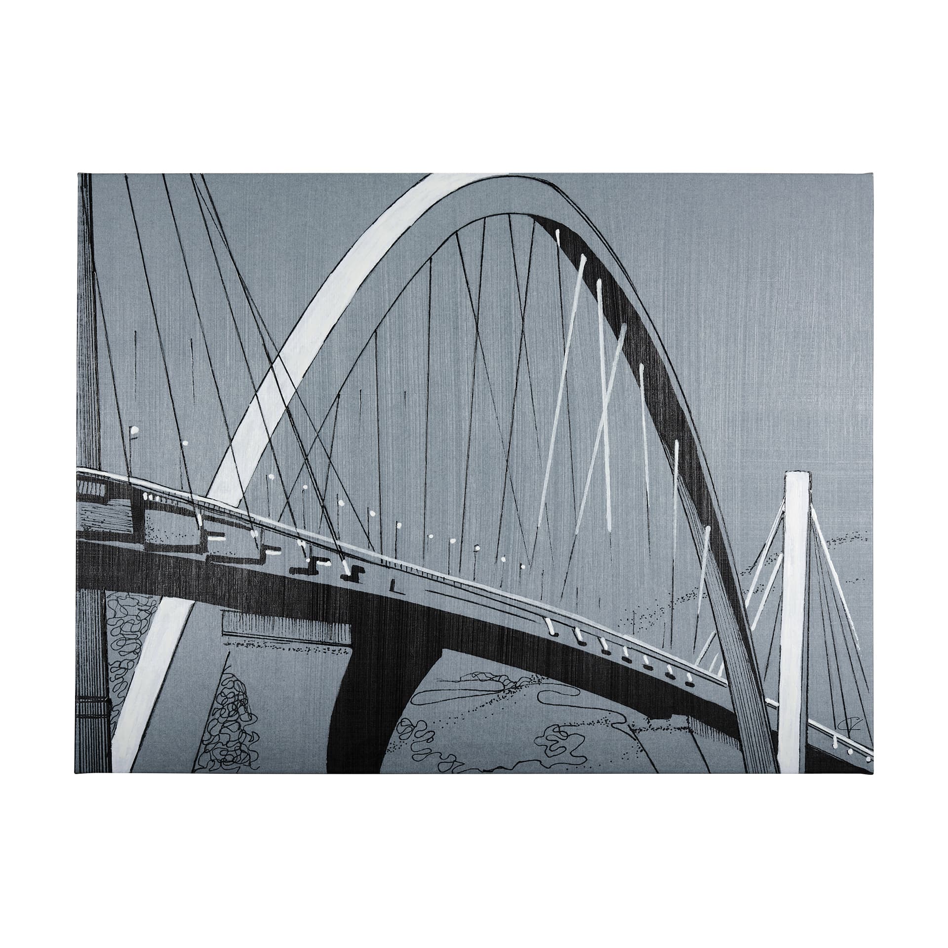 Bridge I by Mercana Studio a Hand Embellished Textured Canvas — product photograph
